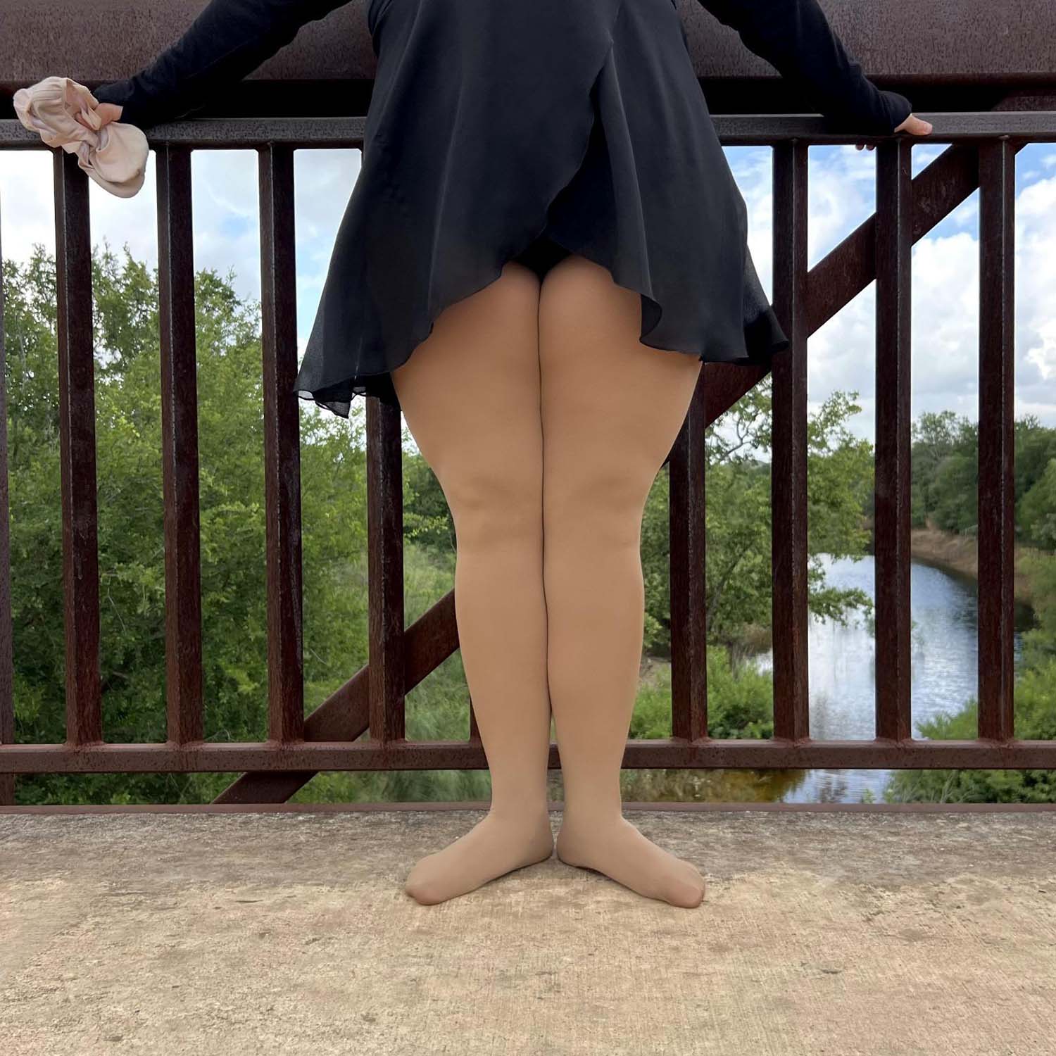 120 Denier Convertible Dance Tights - Caramel Latte - Image 4