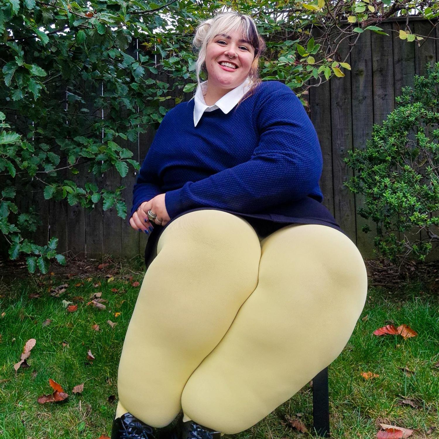 120 Denier Super-Opaque Tights - Butter - Image 10