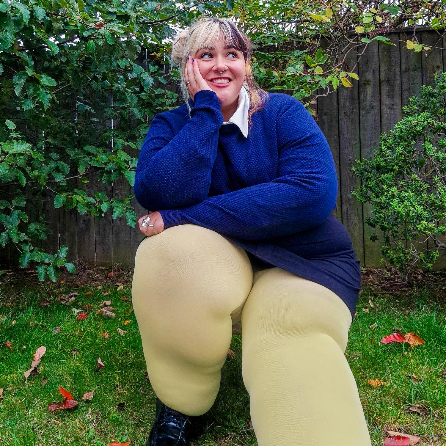 120 Denier Super-Opaque Tights - Butter - Image 14