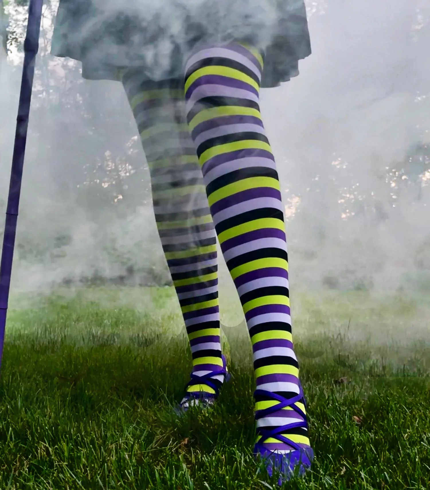 120 Denier Striped Tights - Viper - Image 5