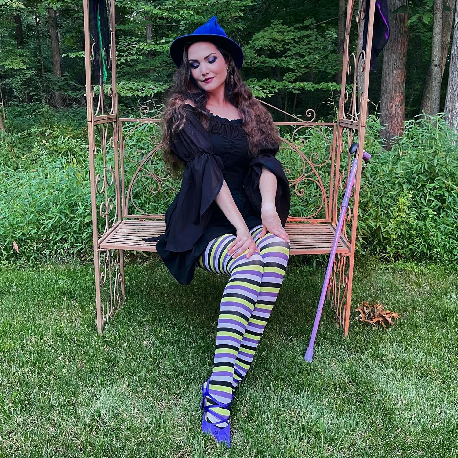 120 Denier Striped Tights - Viper - Image 7