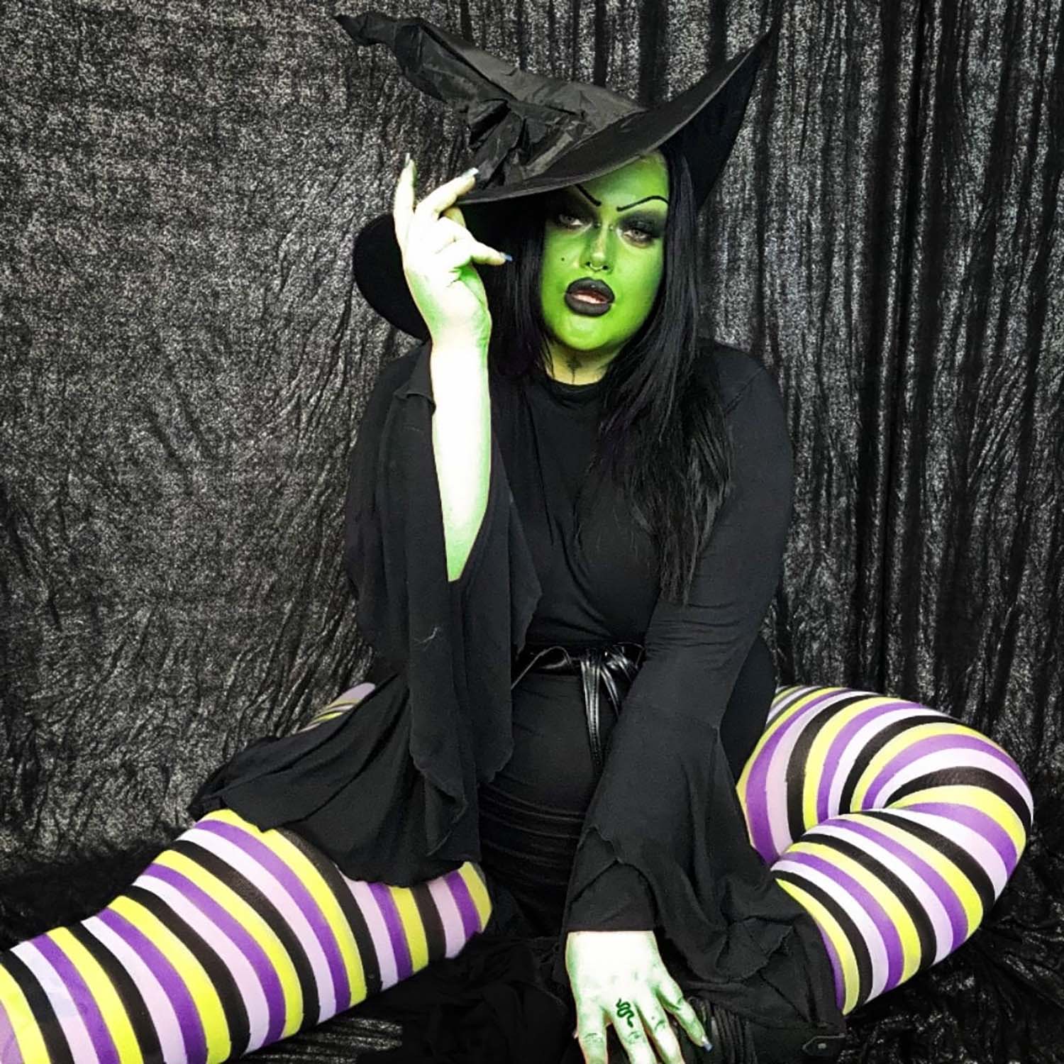 120 Denier Striped Tights - Viper - Image 8