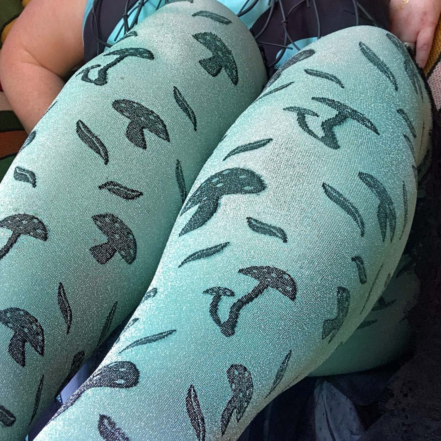80 Denier Opaque Tights - Deathcap Mushrooms - Image 5