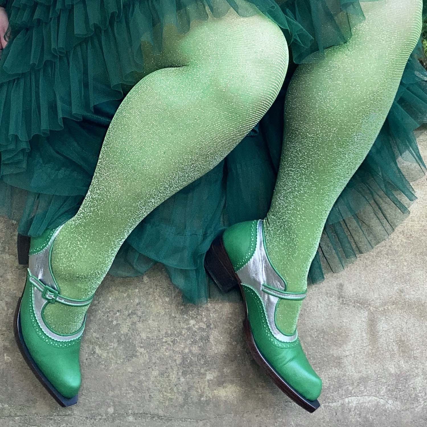 Sheer Lux Sparkle Tights - Peas - Image 5