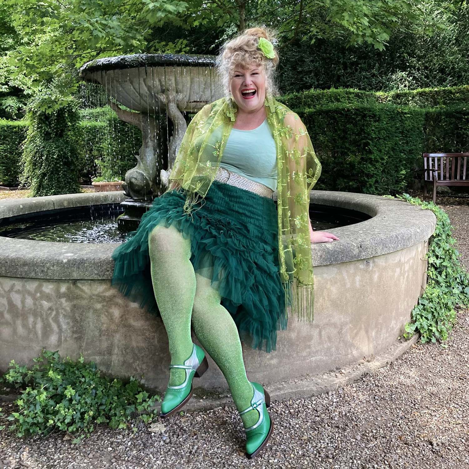 Sheer Lux Sparkle Tights - Peas - Image 7