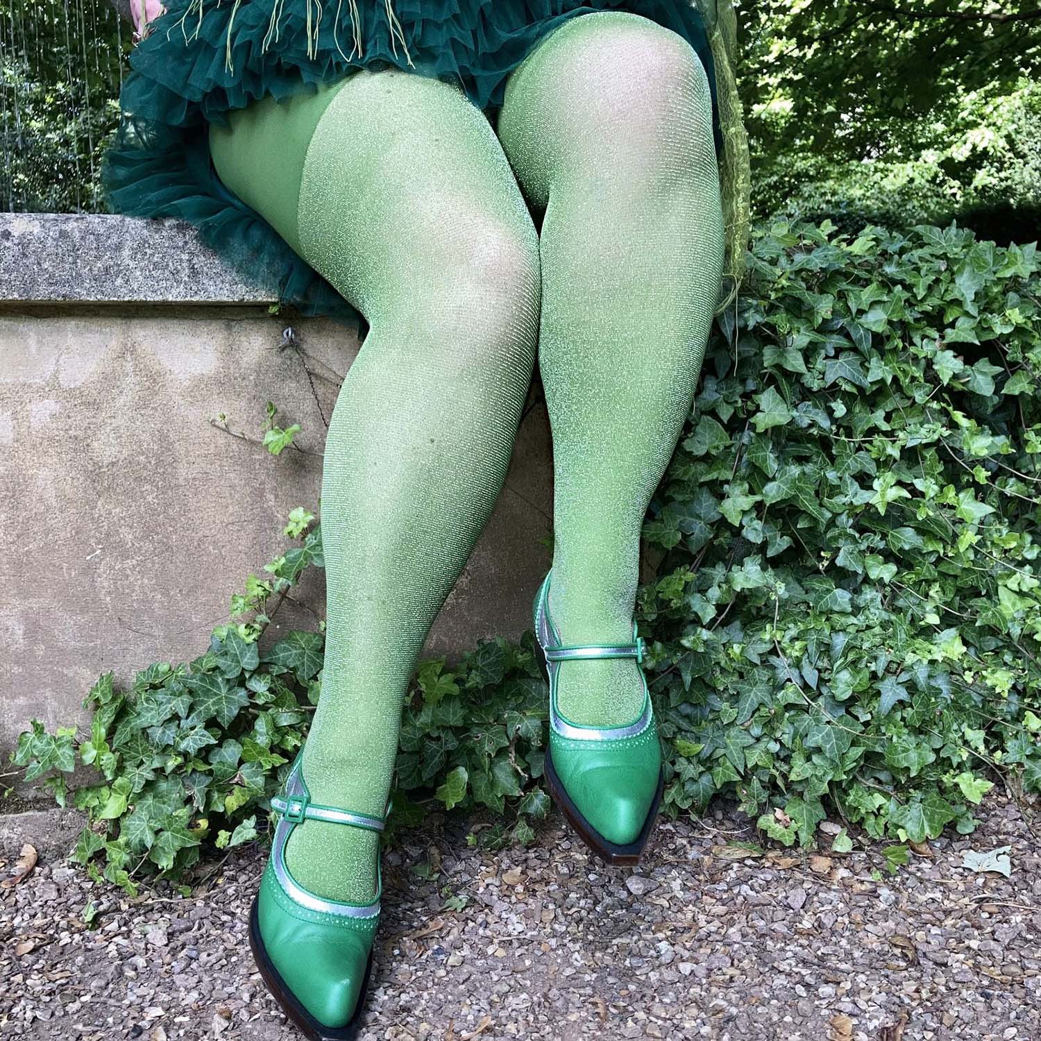 Sheer Lux Sparkle Tights - Peas - Image 8