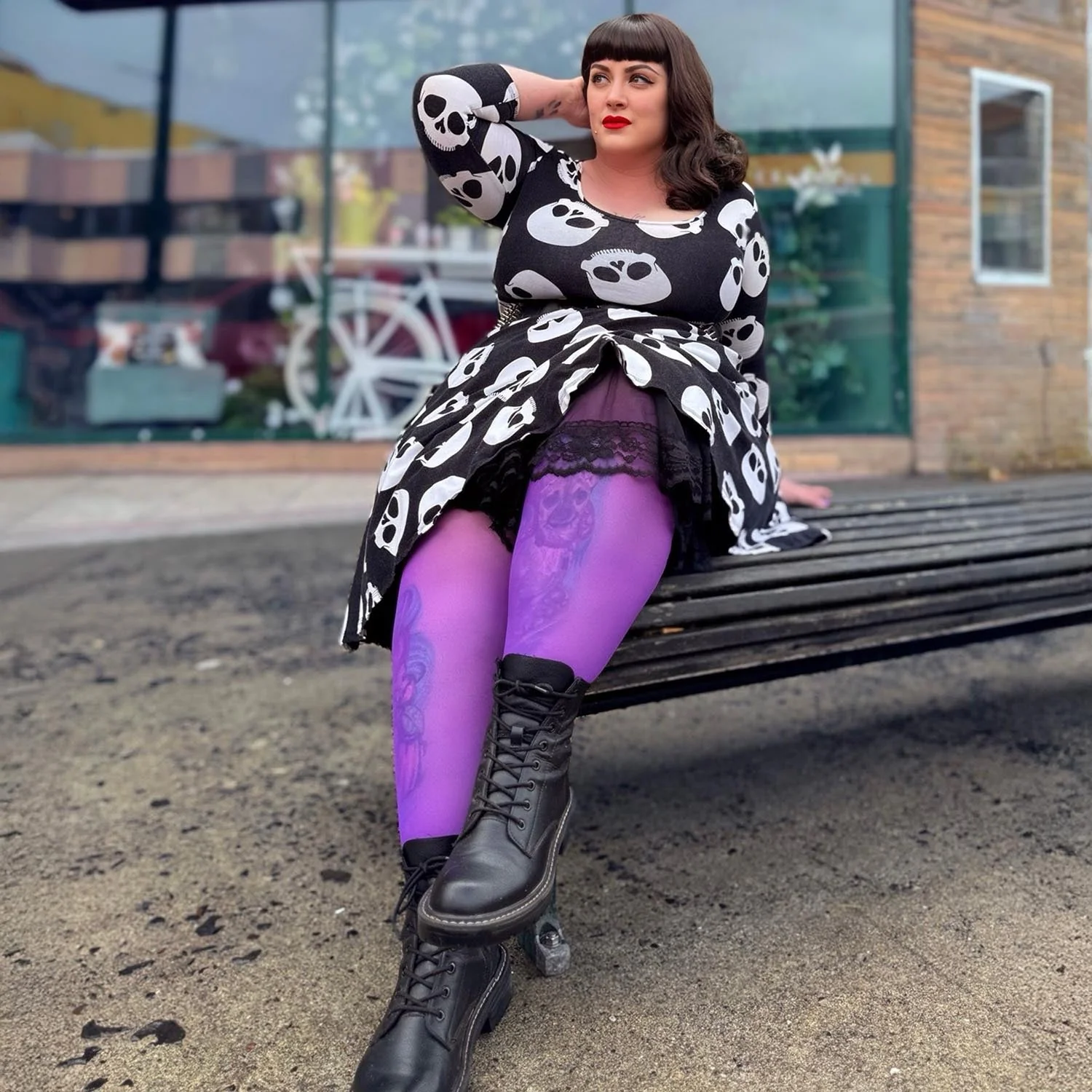 30 Denier Sheer Tights - Purple Haze - Image 4