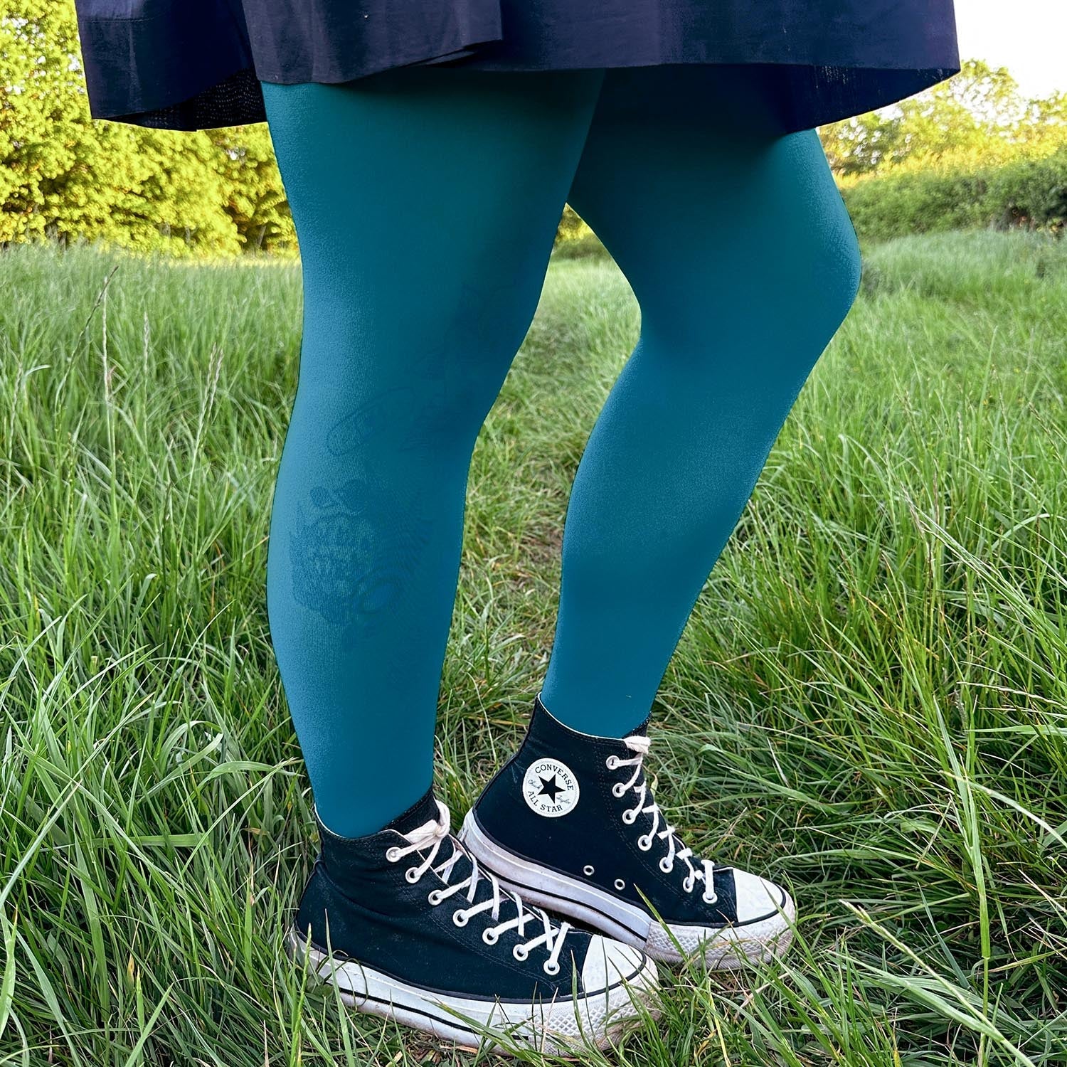 50 Denier Semi-Opaque Tights - Petrol Blue - Image 4