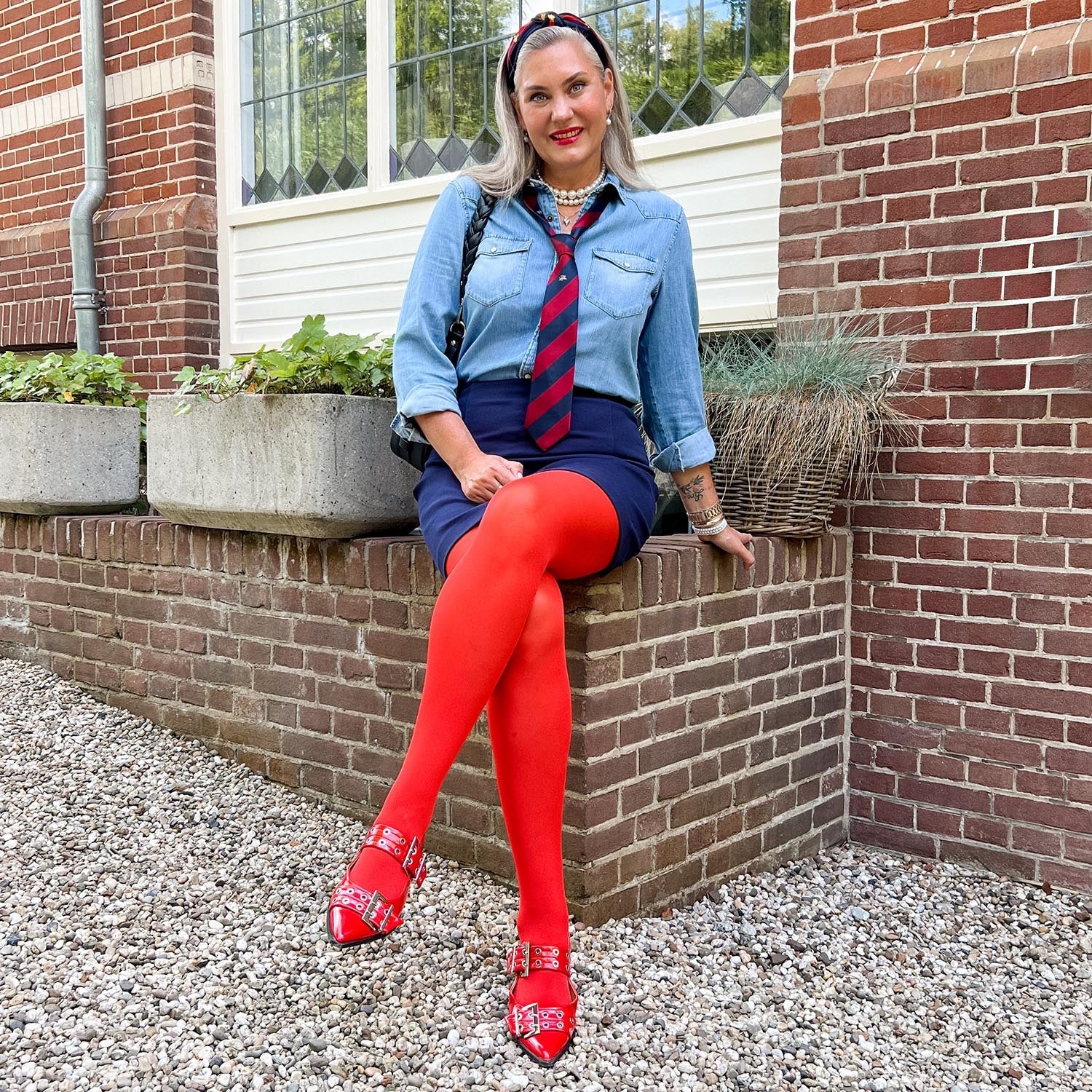 50 Denier Semi-Opaque Tights - Sangria - Image 5