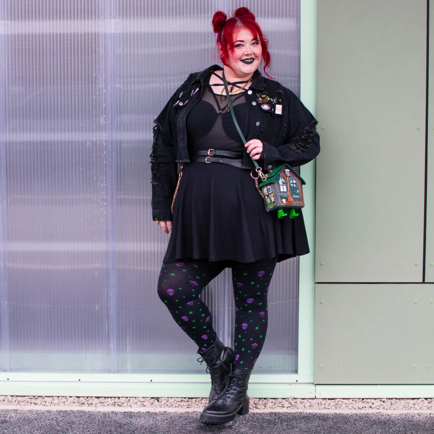 80 Denier Opaque Tights - Aliens - Image 4