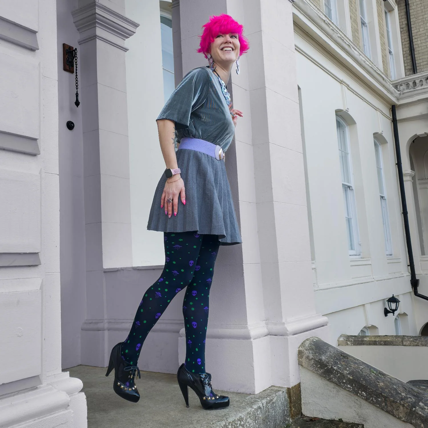 80 Denier Opaque Tights - Aliens - Image 7