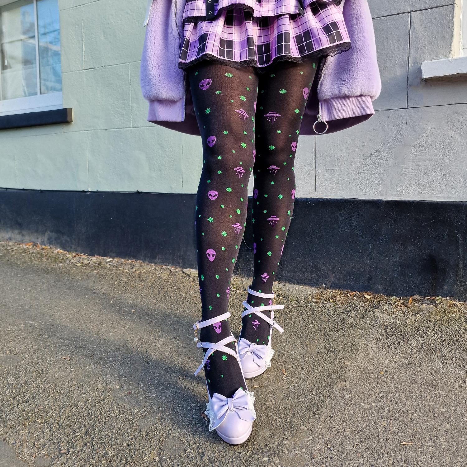 80 Denier Opaque Tights - Aliens - Image 9