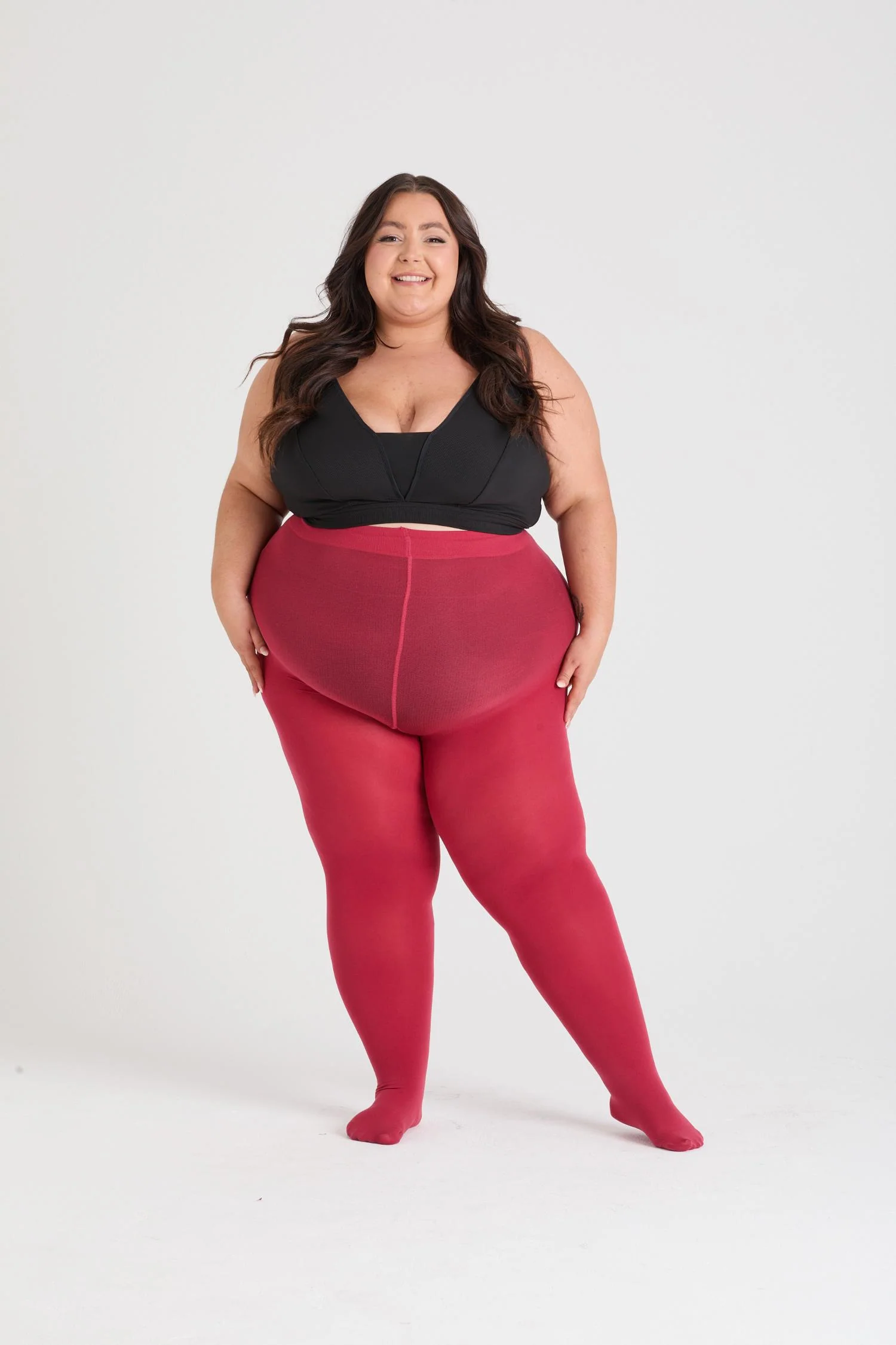 80 Denier Castor Oil Tights - Blood Red - Image 5