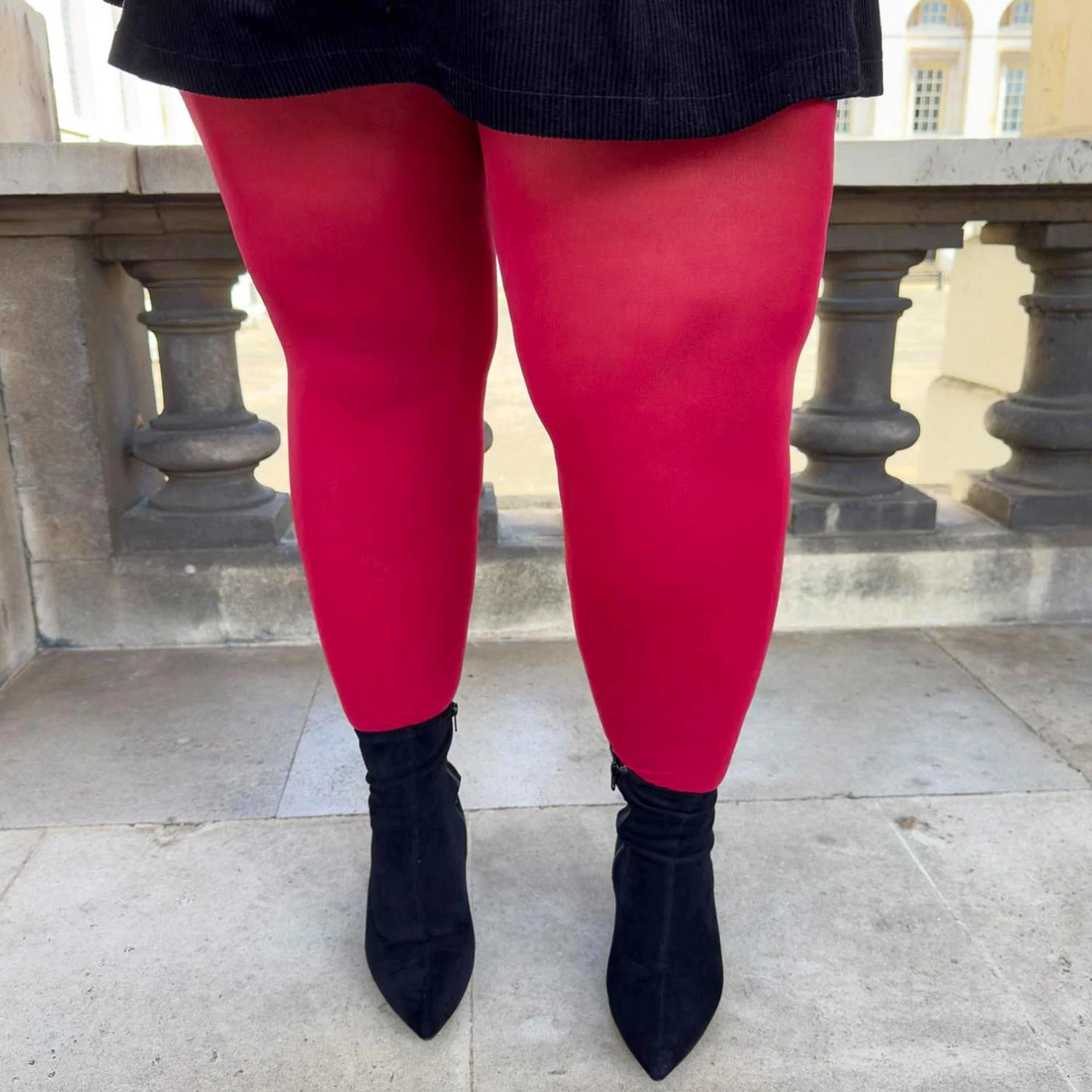 80 Denier Castor Oil Tights - Blood Red - Image 6