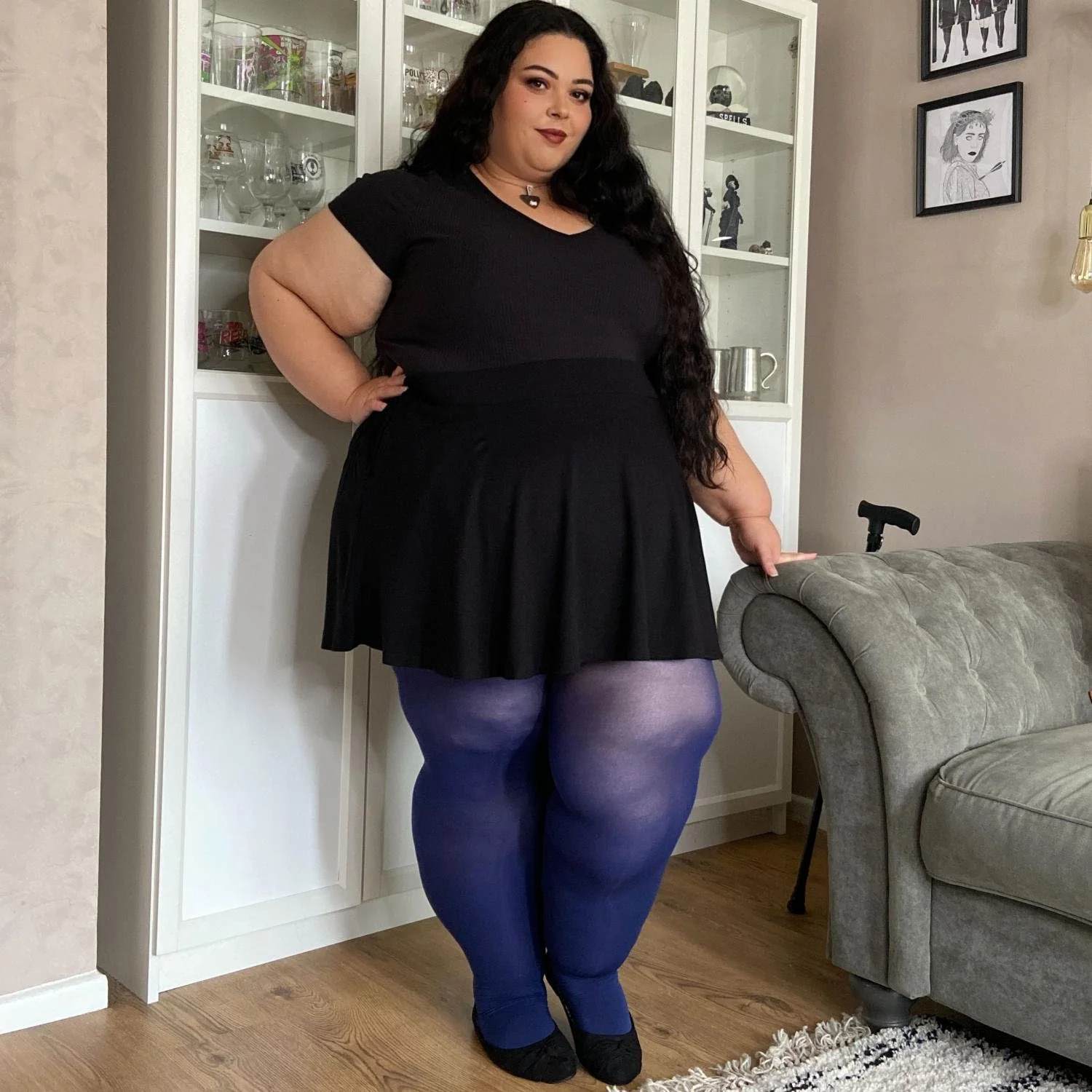 80 Denier Castor Oil Tights - Navy - Image 4