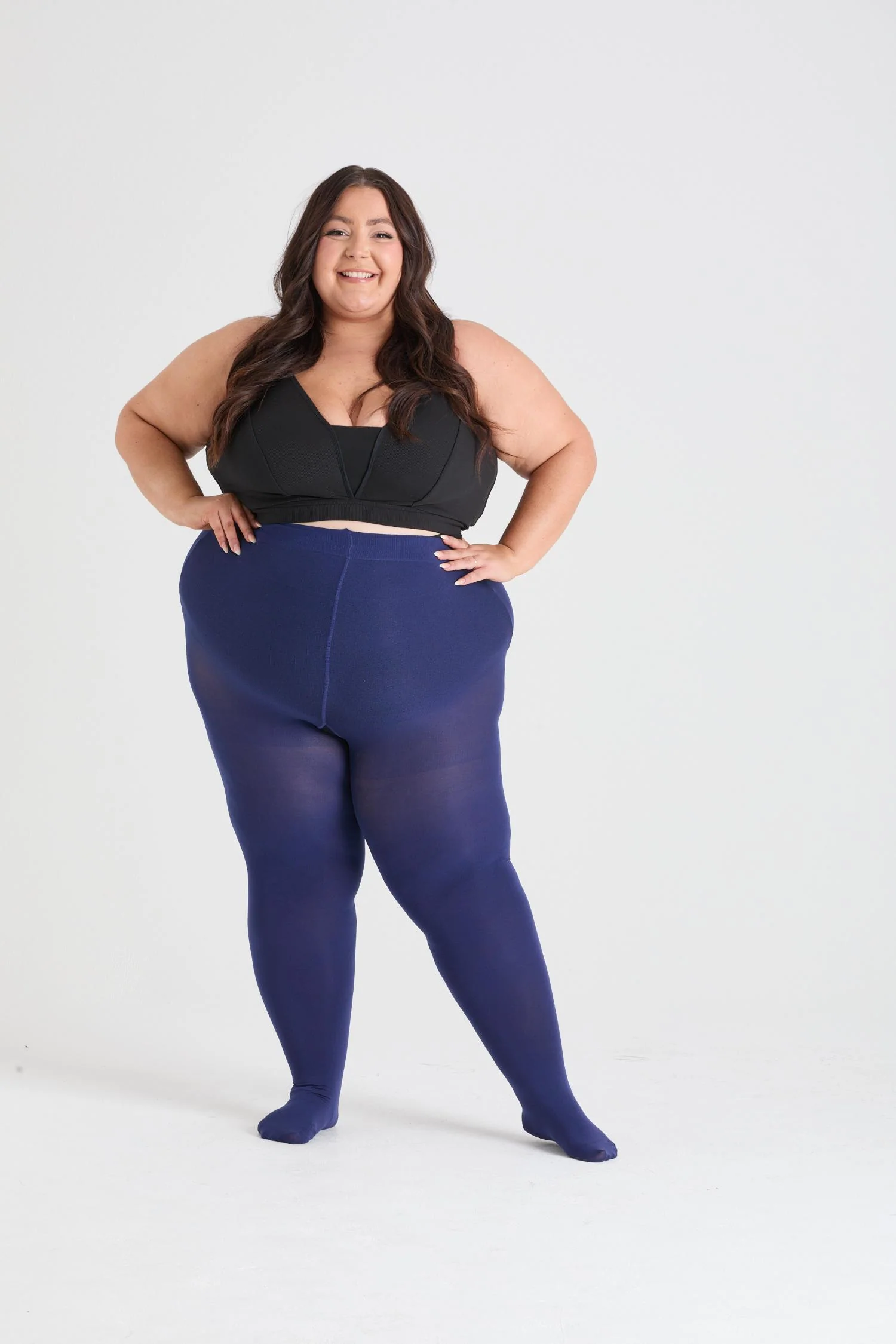80 Denier Castor Oil Tights - Navy - Image 5