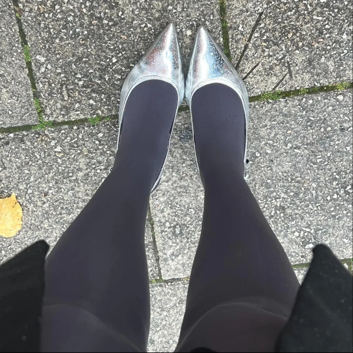 80 Denier Castor Oil Tights - Slate - Image 4