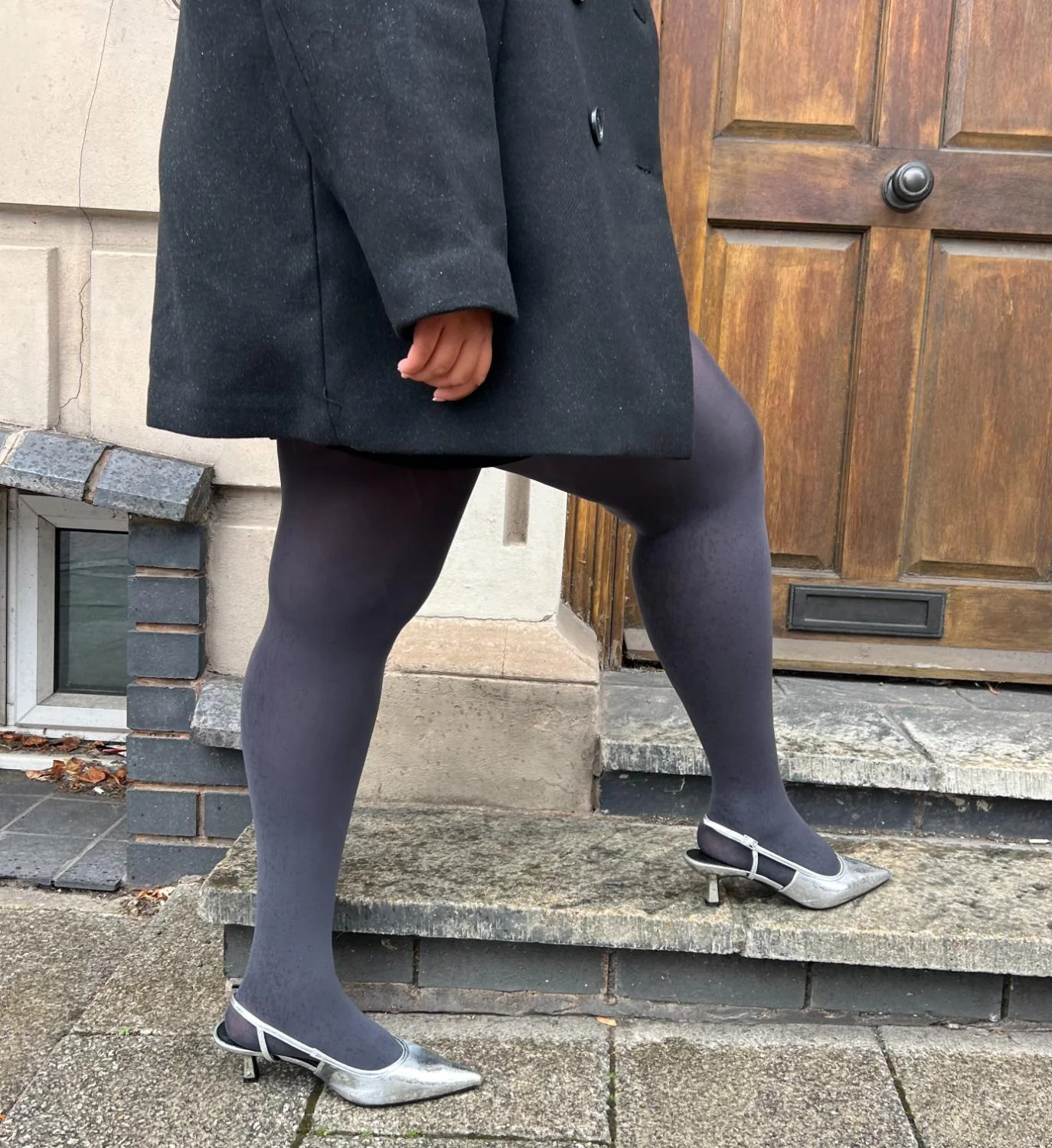 80 Denier Castor Oil Tights - Slate - Image 8