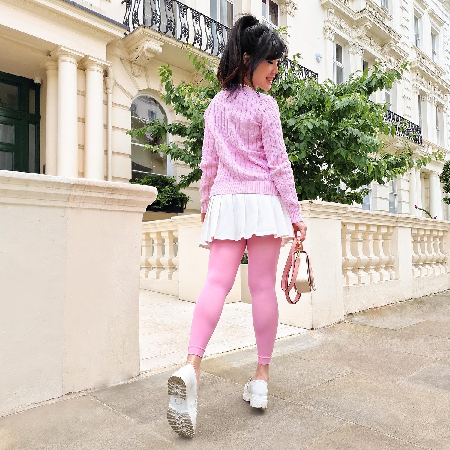80 Denier Footless Tights - Dragon Fruit - Image 6