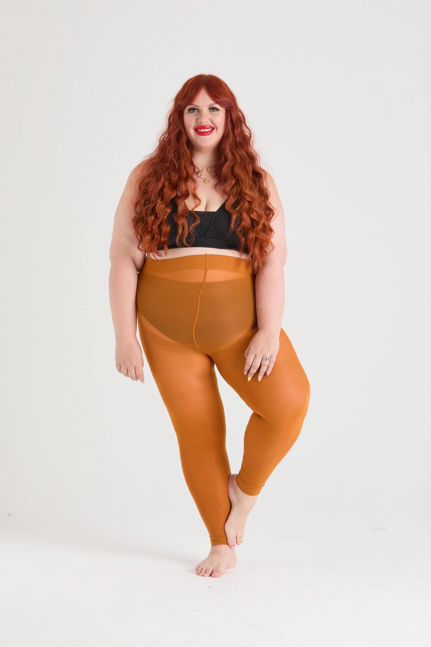 80 Denier Footless Tights - Toffee Apple - Image 8