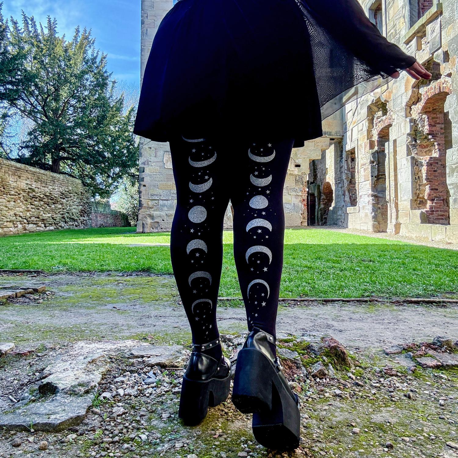 80 Denier Opaque Tights - Moon Phases - Image 5