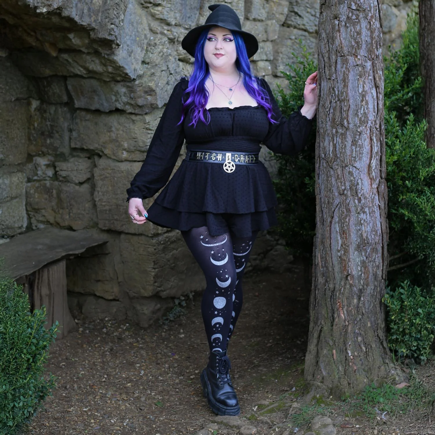 80 Denier Opaque Tights - Moon Phases - Image 6