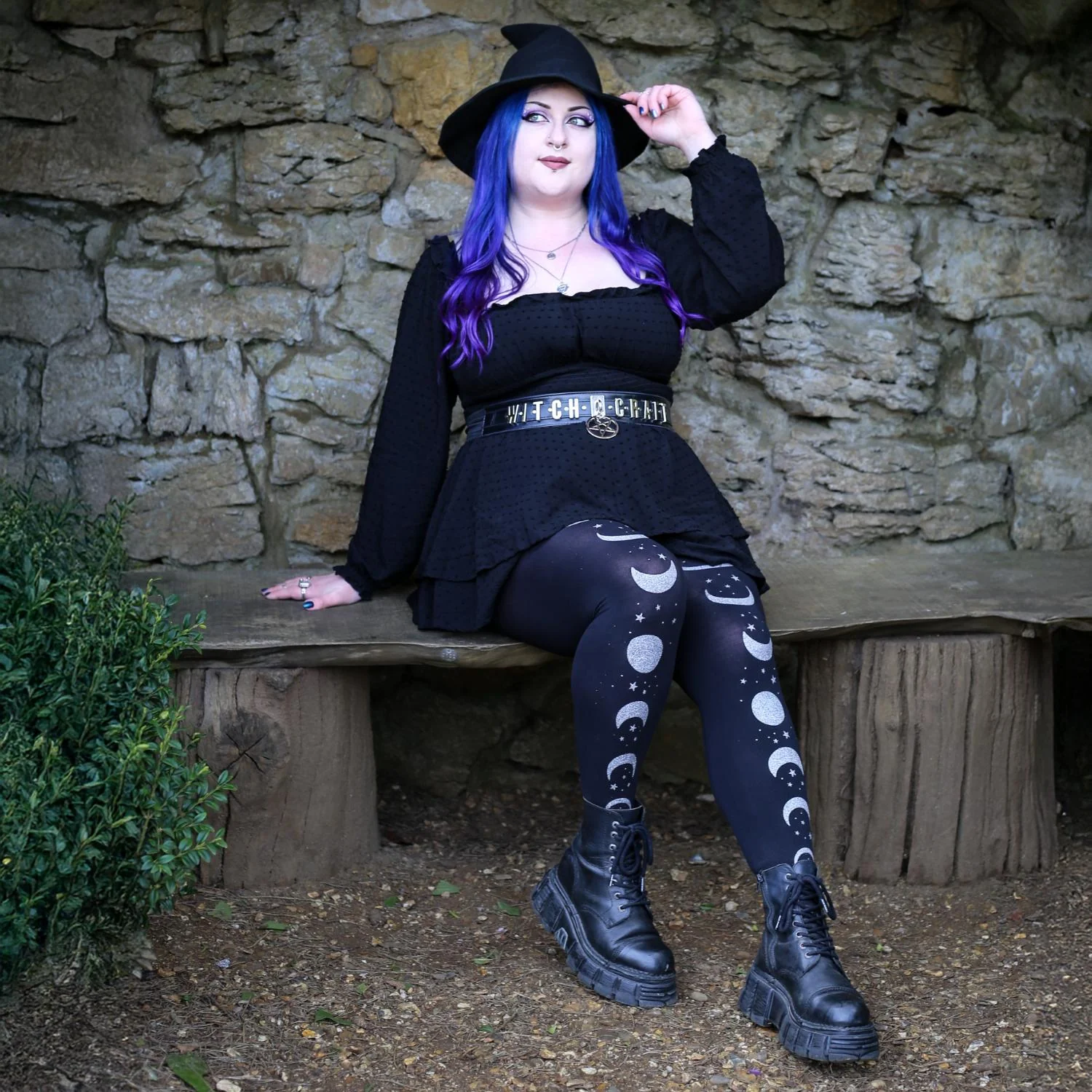 80 Denier Opaque Tights - Moon Phases - Image 7