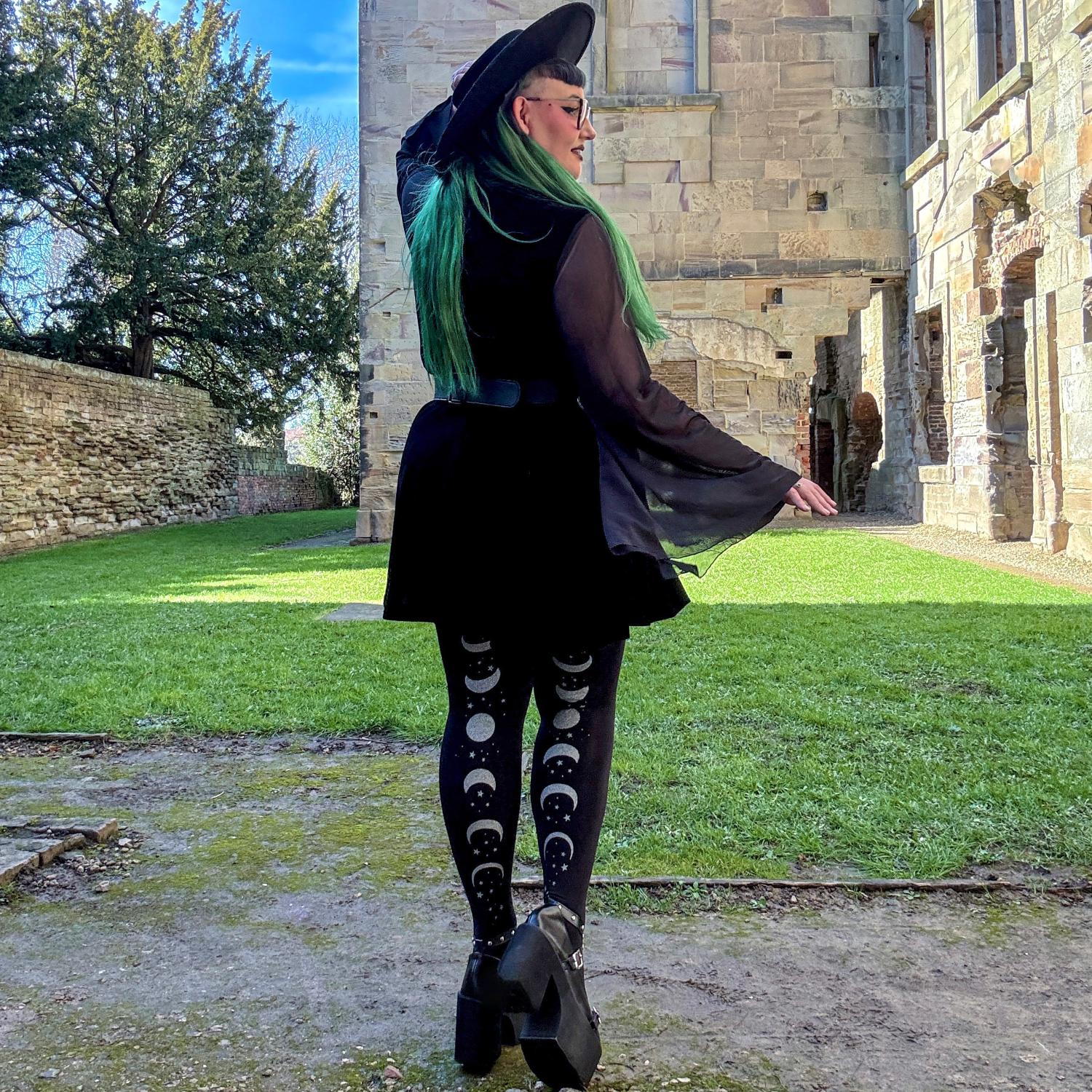 80 Denier Opaque Tights - Moon Phases - Image 8