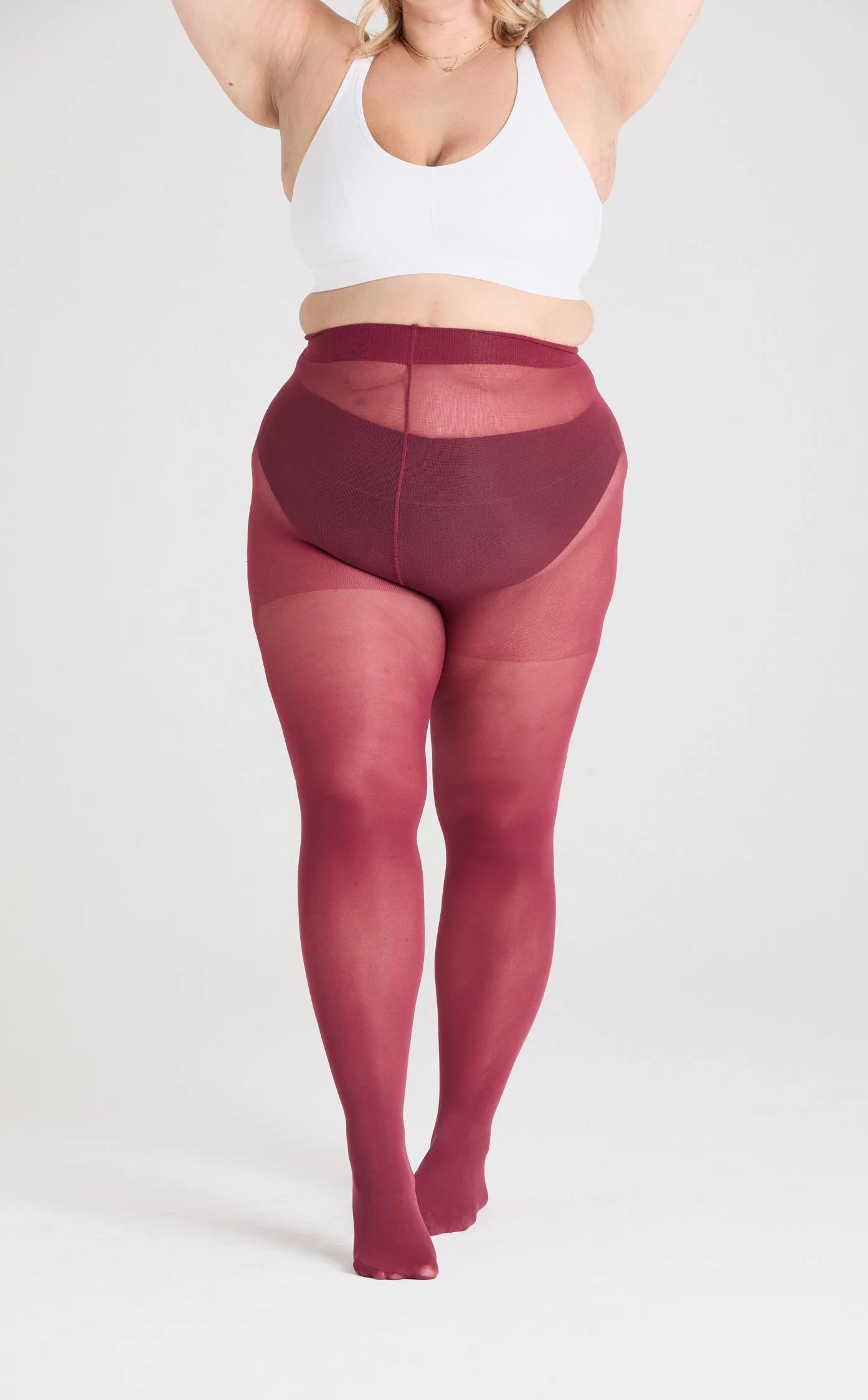 80 Denier Opaque Tights - Burgundy - Image 6