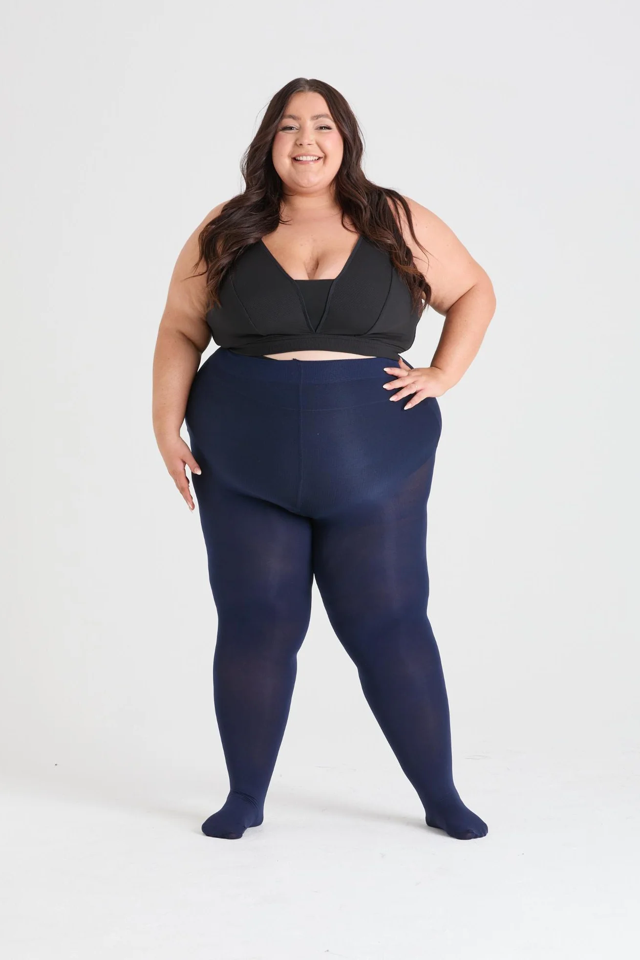 80 Denier Opaque Tights - Navy - Image 5