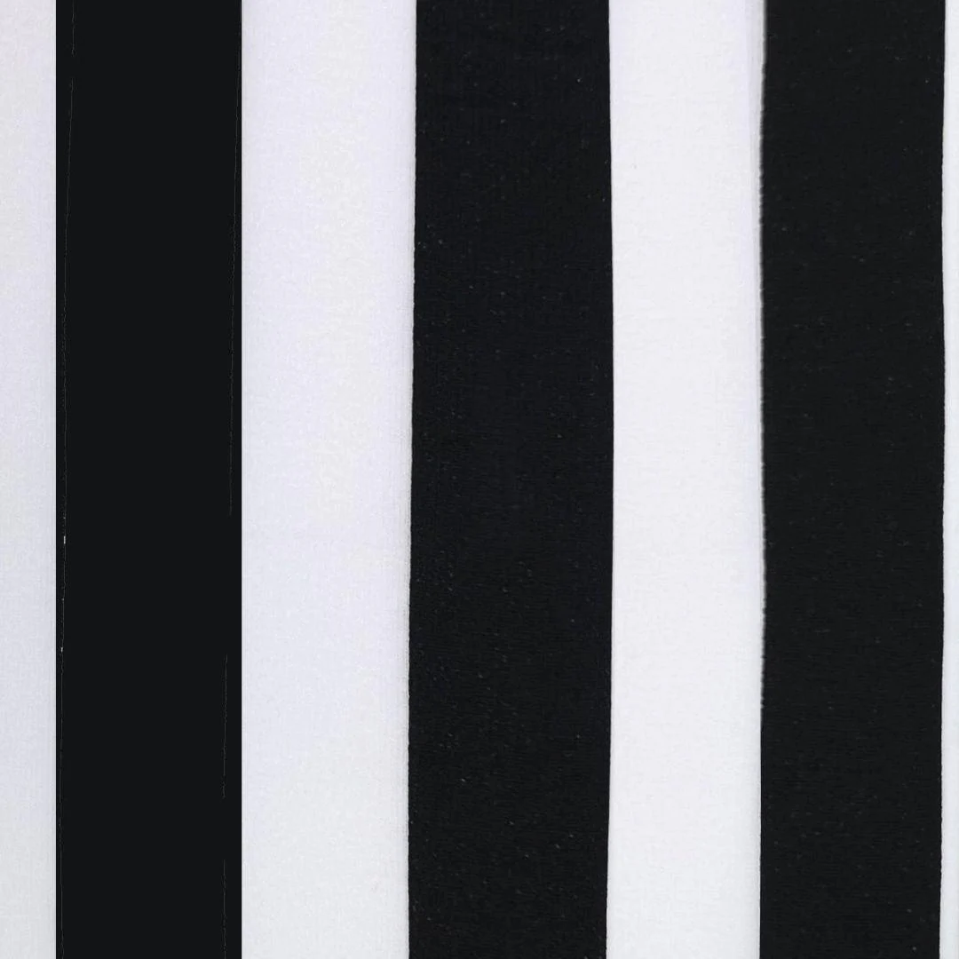 80 Denier Black & White Striped Tights - Betelgeuse - Image 5