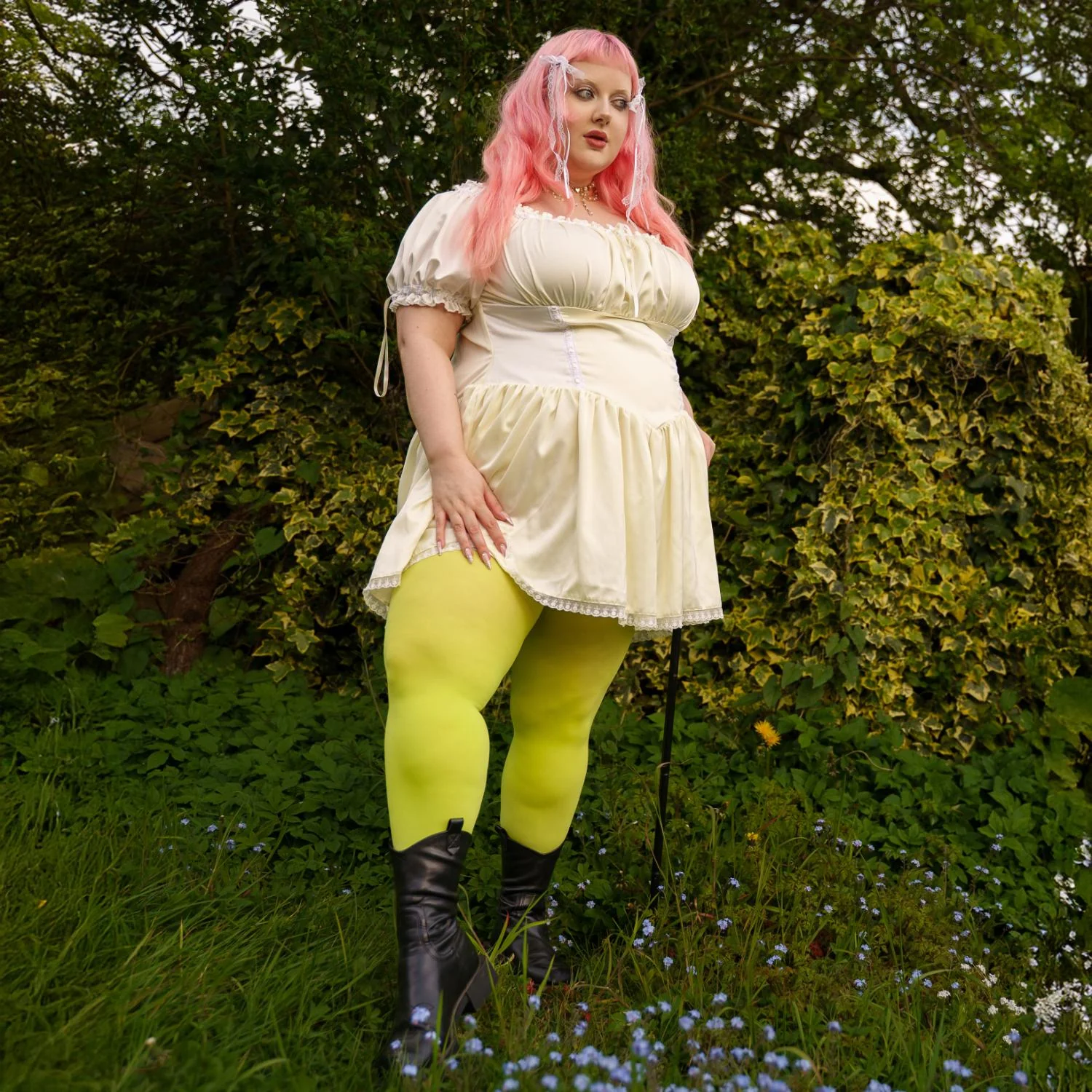 80 Denier Opaque Tights - Granny Smith - Image 10