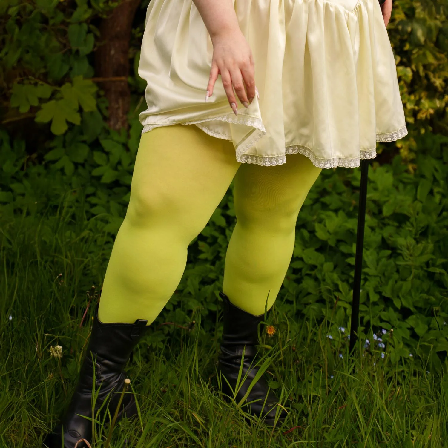 80 Denier Opaque Tights - Granny Smith - Image 2