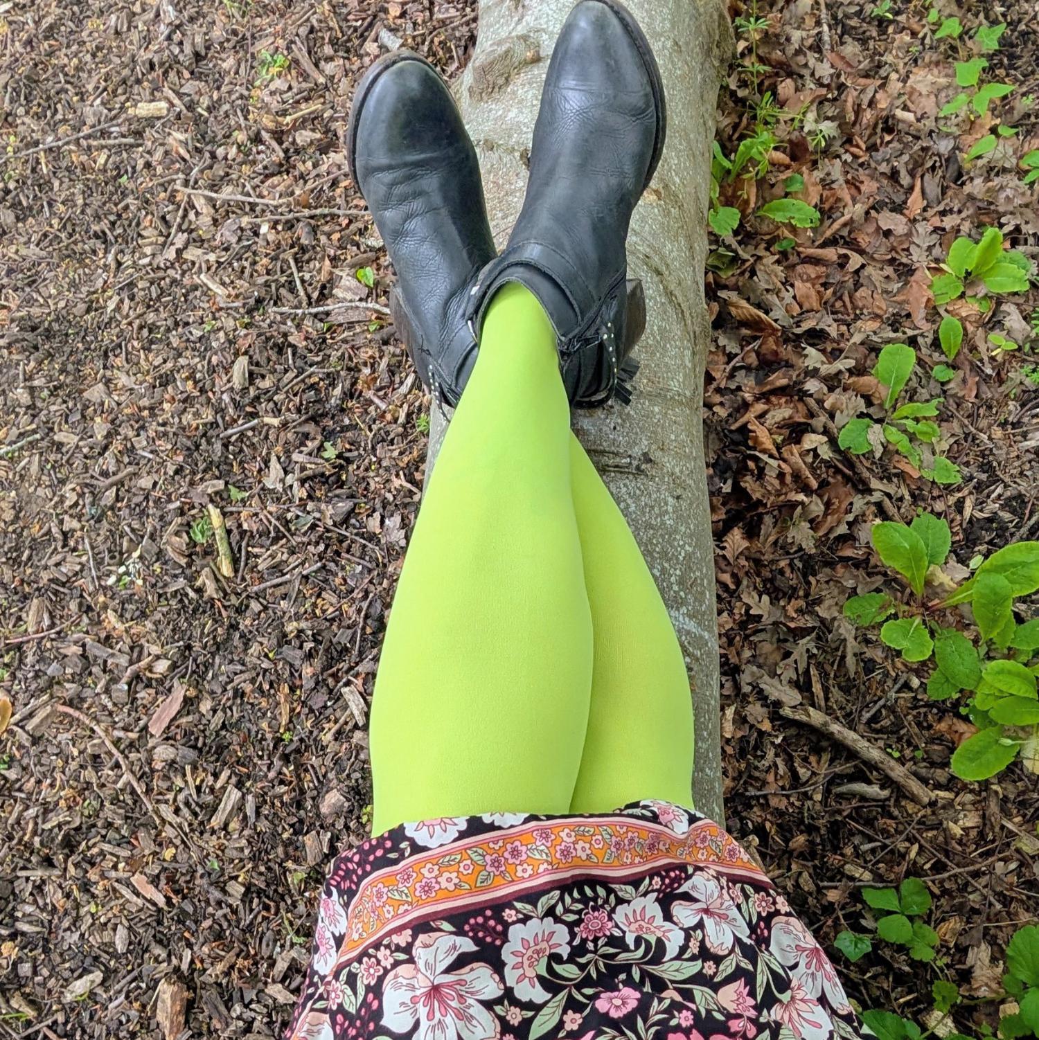 80 Denier Opaque Tights - Granny Smith - Image 4