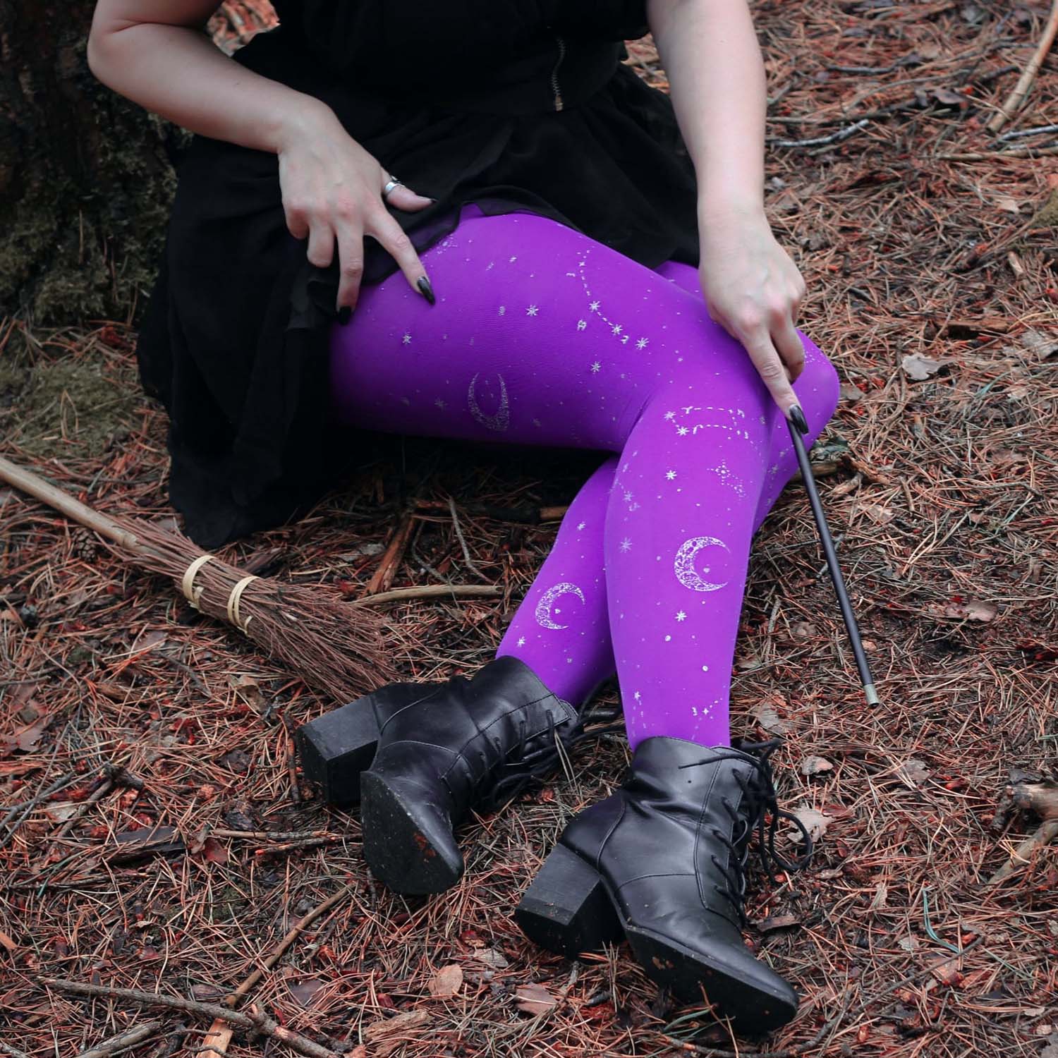80 Denier Opaque Tights - Hallow-queen Purple - Image 5
