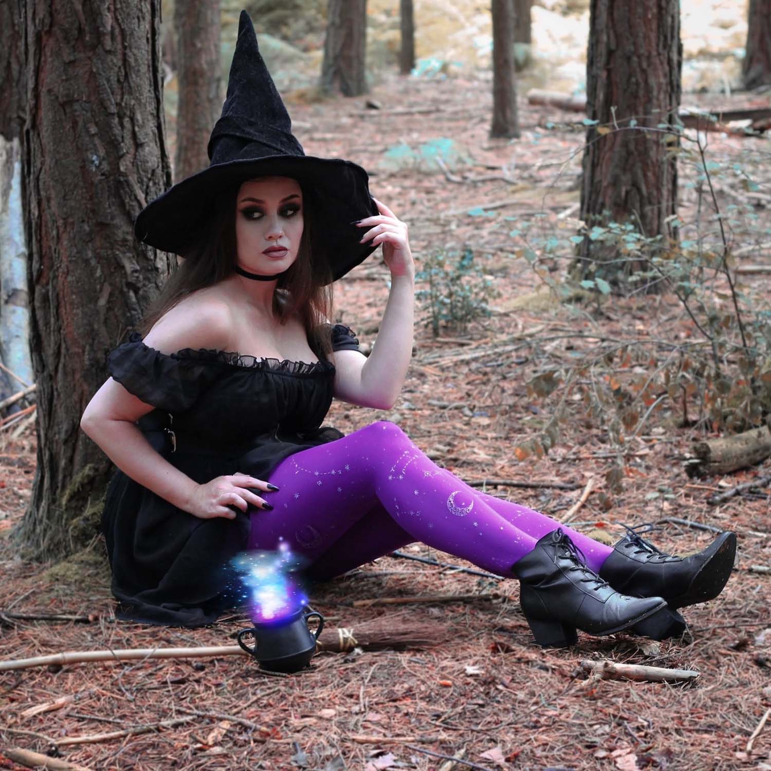 80 Denier Opaque Tights - Hallow-queen Purple - Image 8