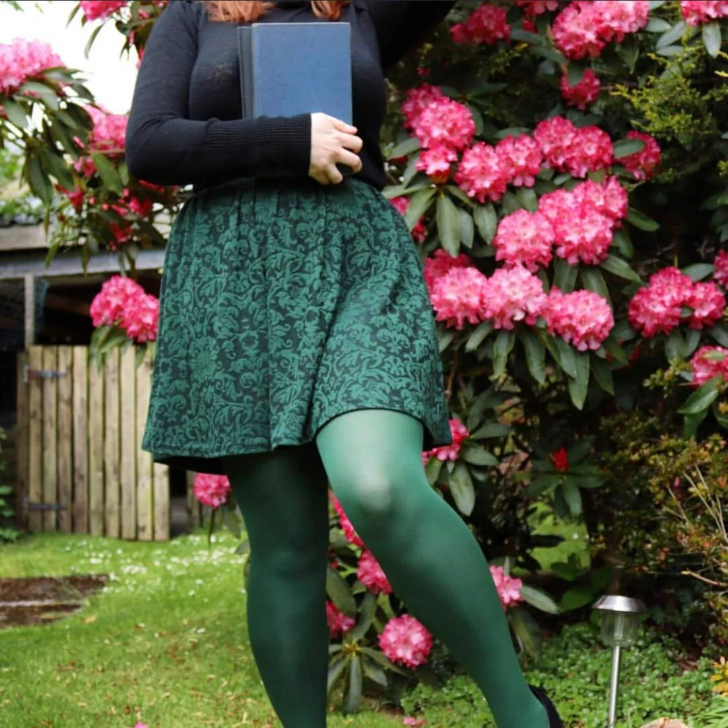 80 Denier Opaque Tights - Hit the Bottle Green - Image 9