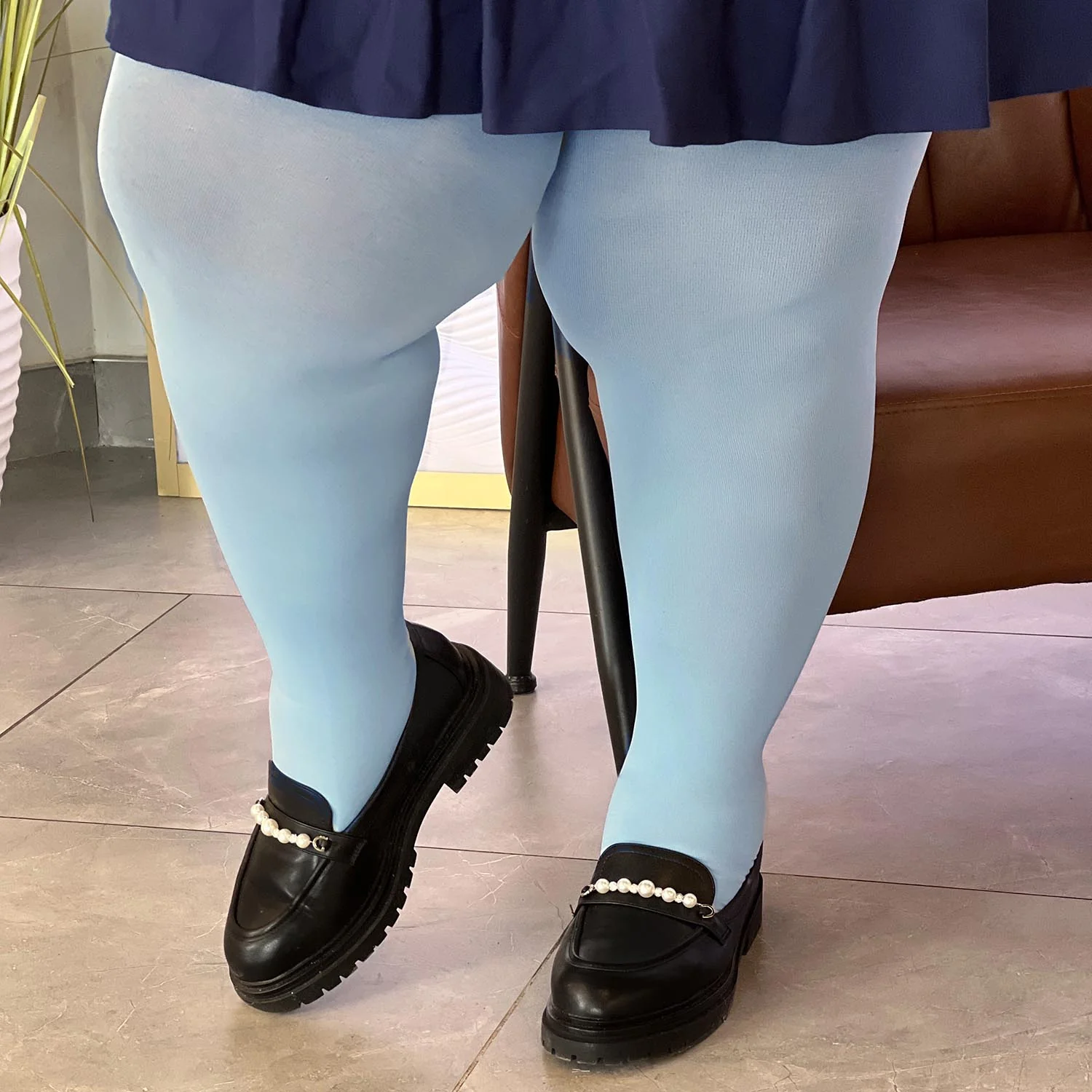 80 Denier Opaque Tights - Menthe Glacier - Image 7