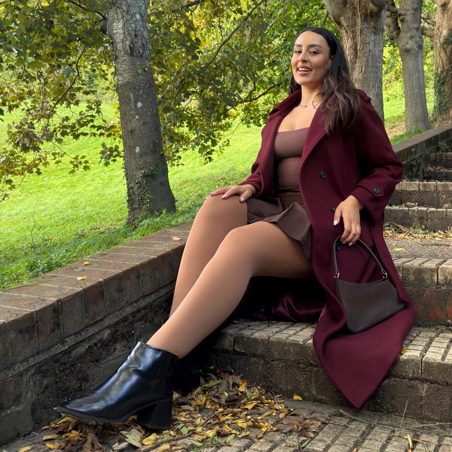 80 Denier Opaque Tights - Mocha - Image 3