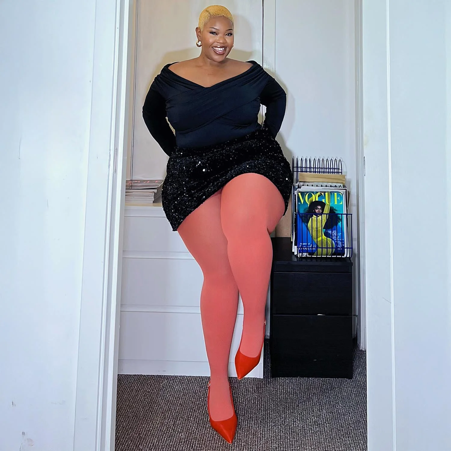 80 Denier Opaque Tights - Peach Party - Image 3