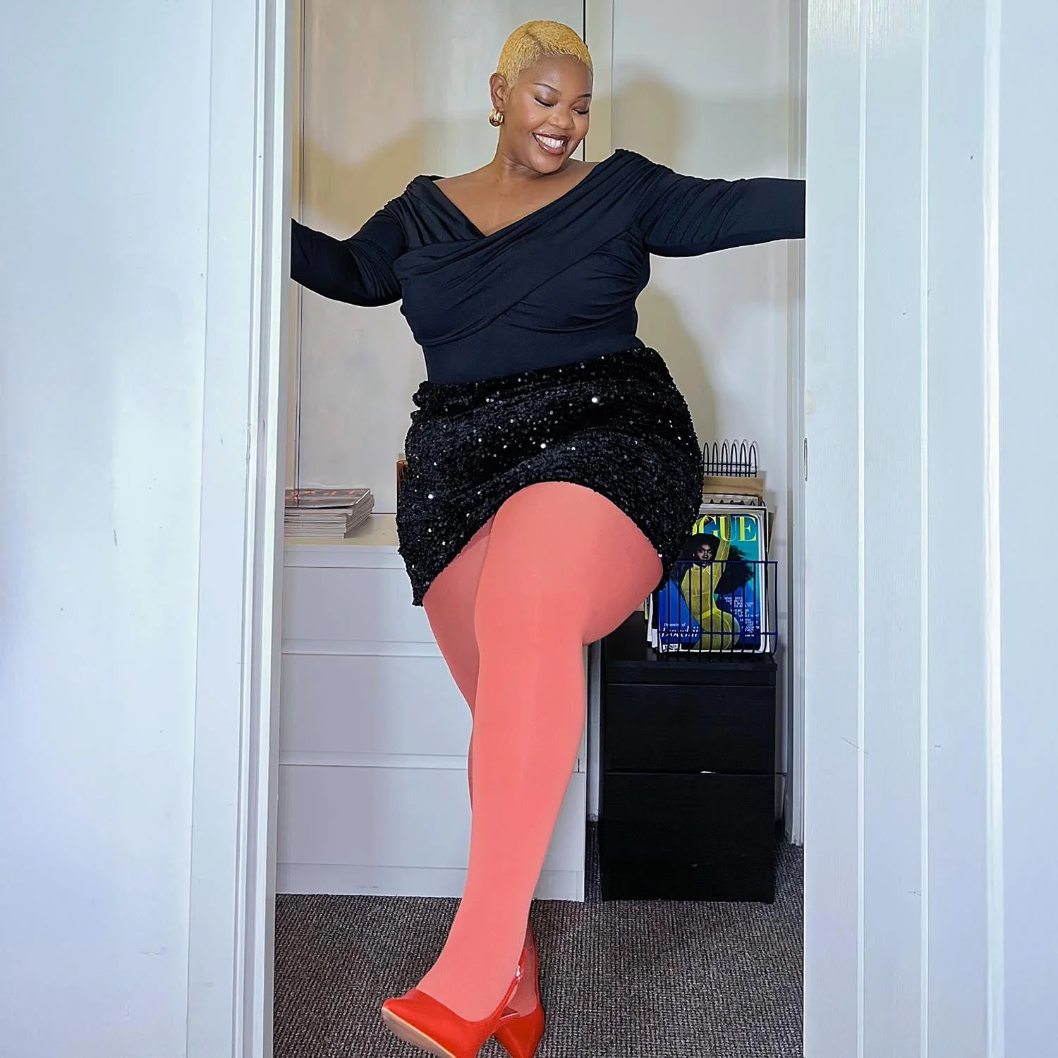 80 Denier Opaque Tights - Peach Party - Image 8