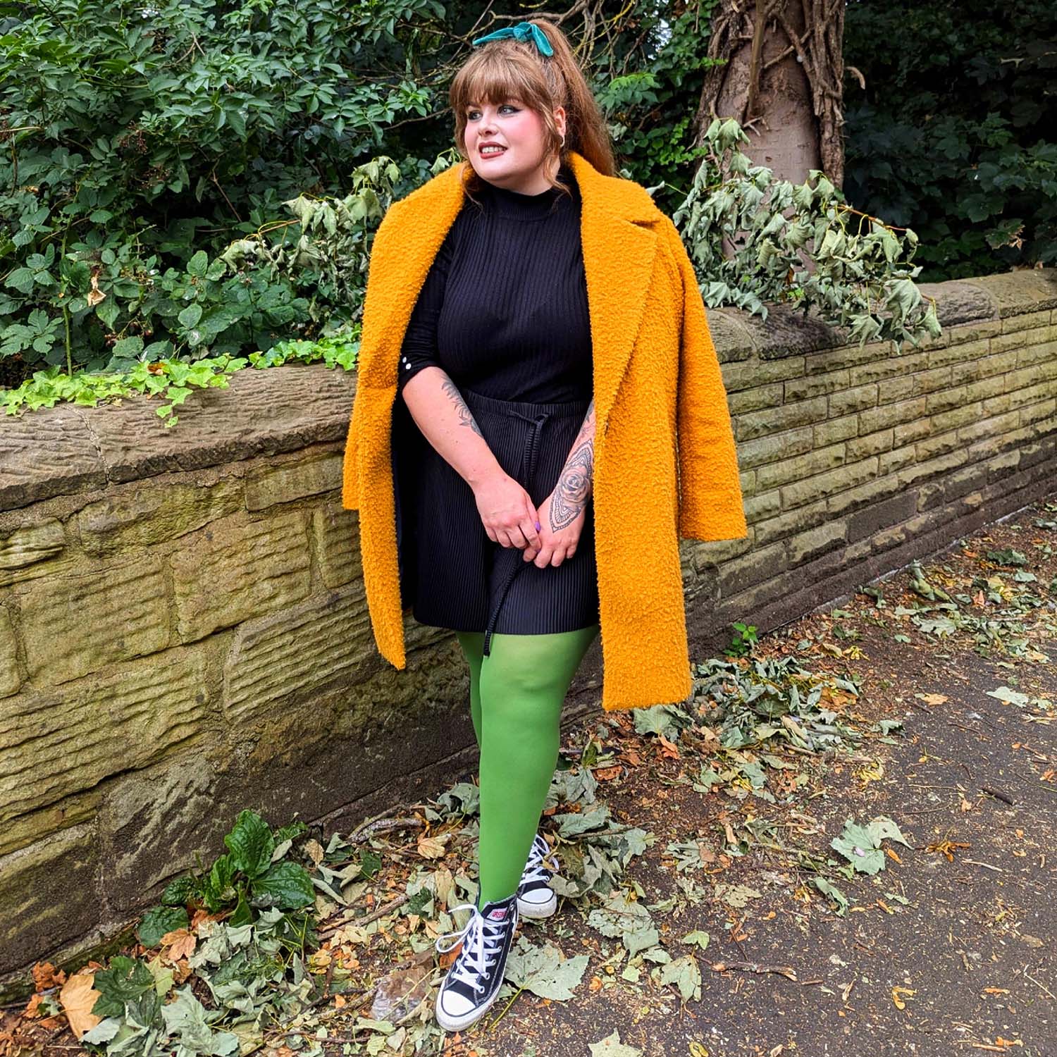 80 Denier Opaque Tights - Peas - Image 4