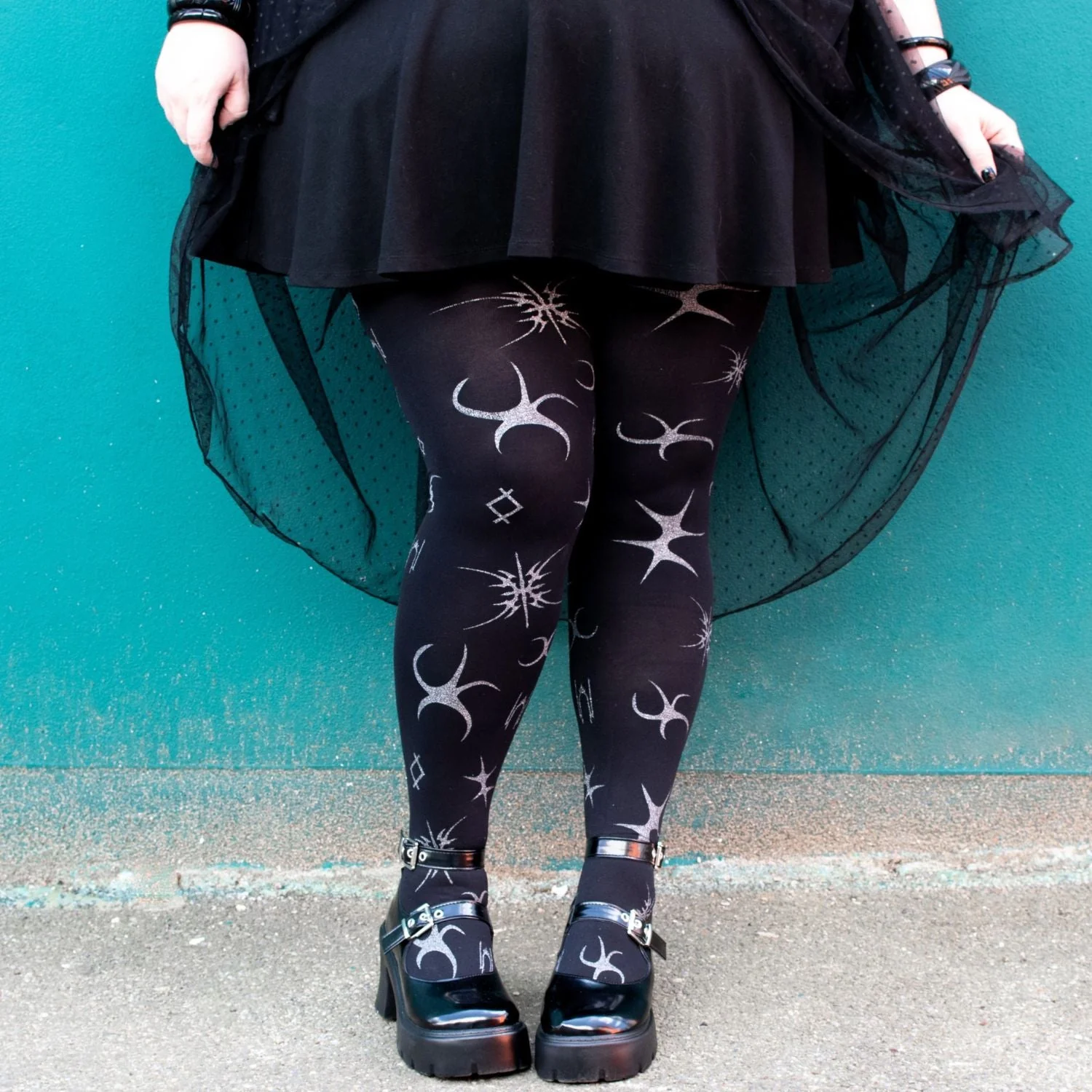 80 Denier Opaque Tights - Silver Ink - Image 8