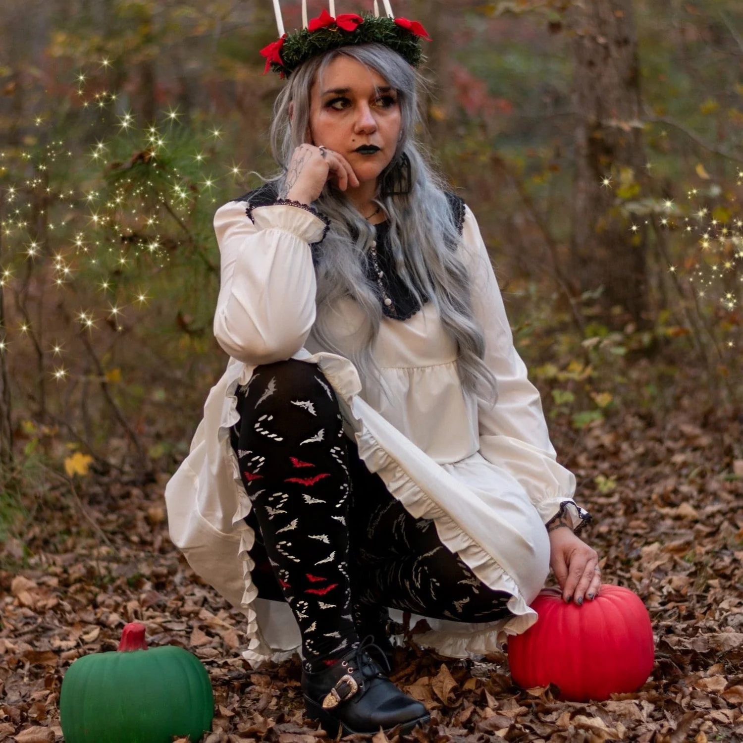 80 Denier Opaque Tights - Bad Santa - Image 4