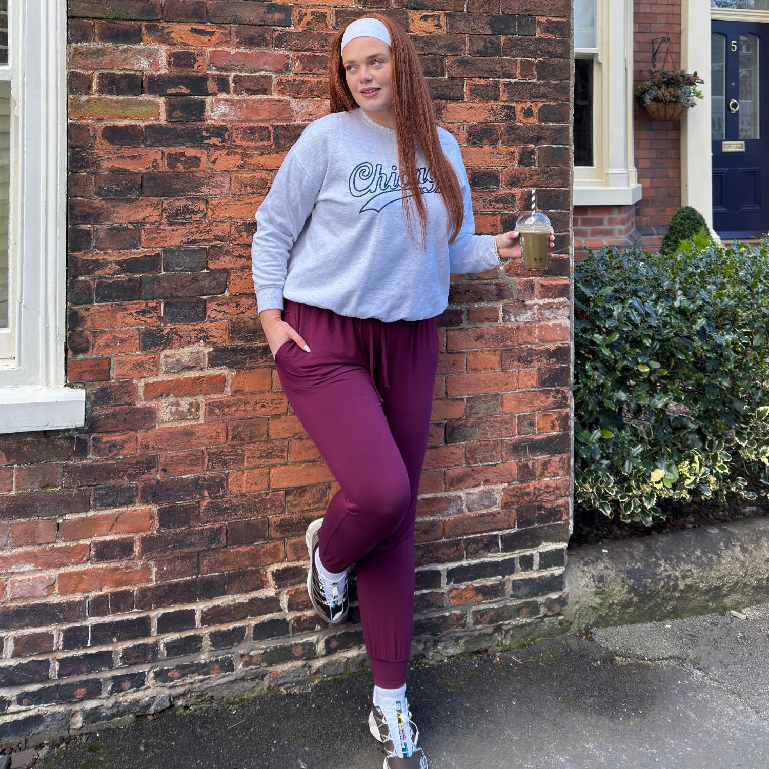Bamboo Lounge Joggers - Cherry - Image 14