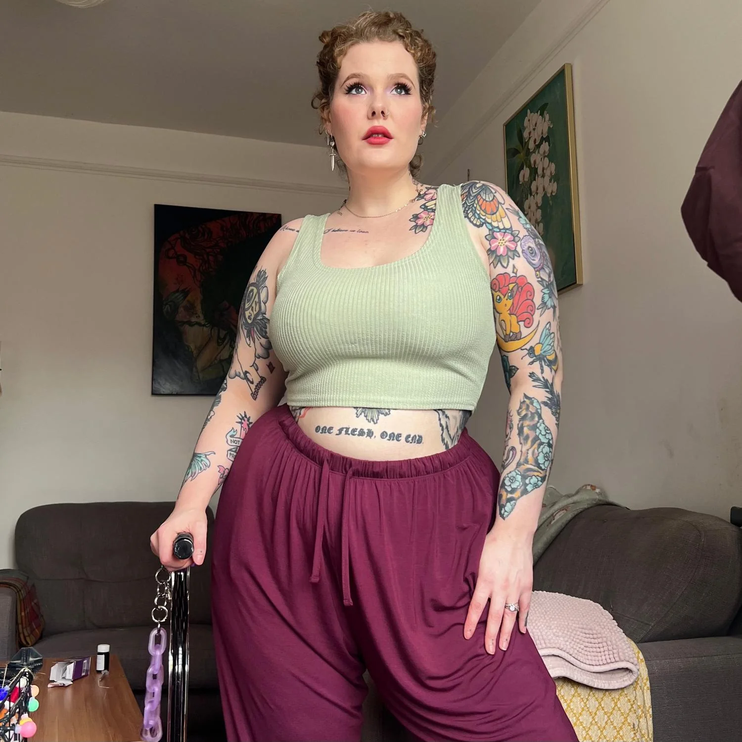 Bamboo Lounge Joggers - Cherry - Image 17