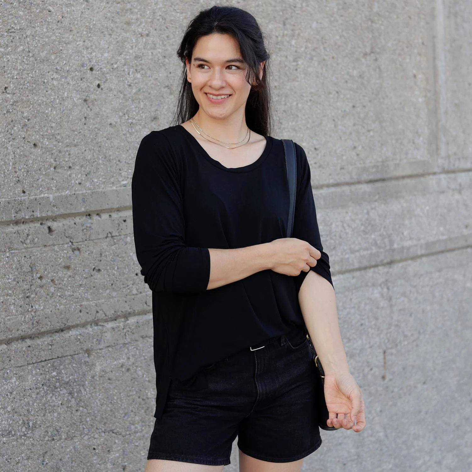 Bamboo Lounge Long Sleeve Top - Black - Image 15