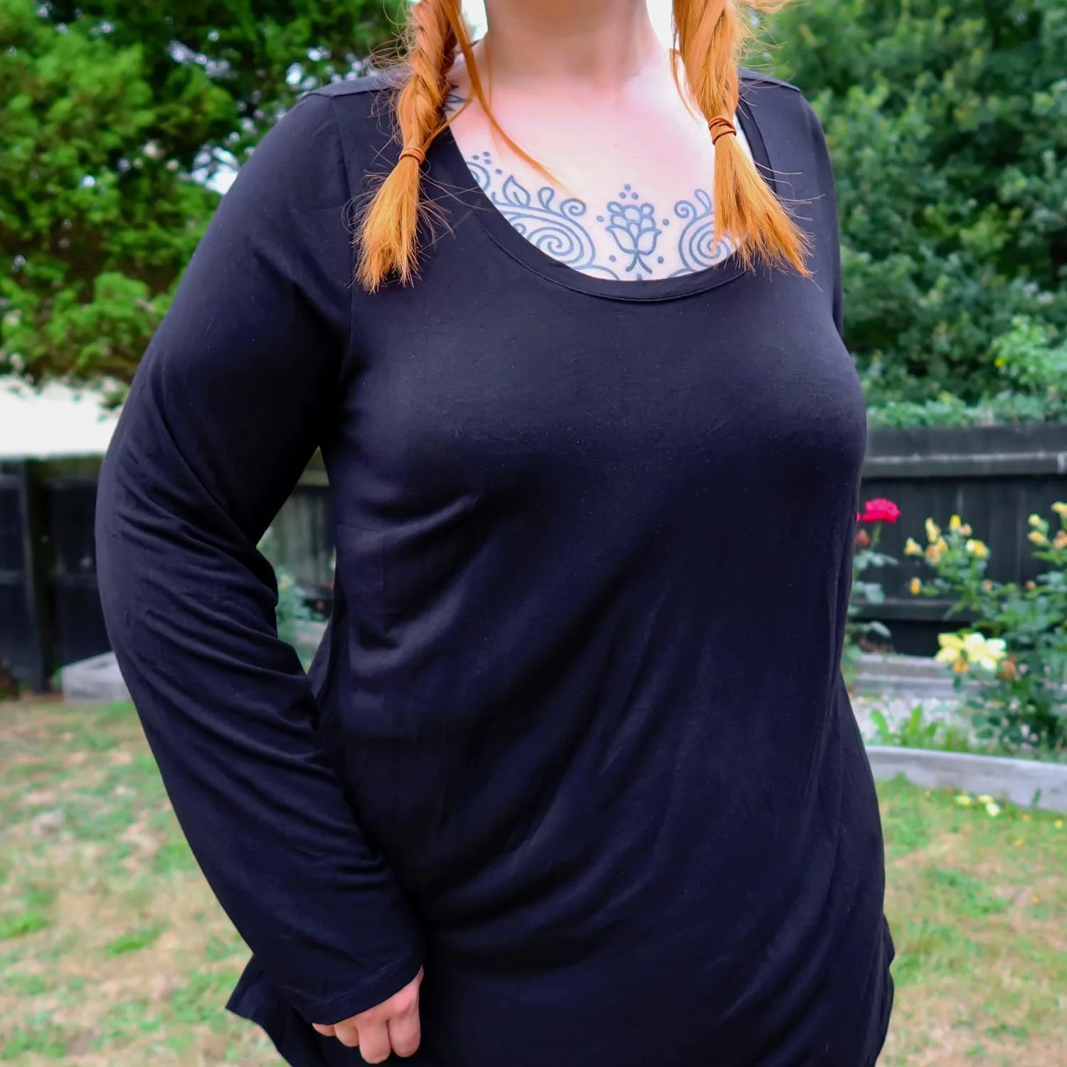 Bamboo Lounge Long Sleeve Top - Black - Image 2