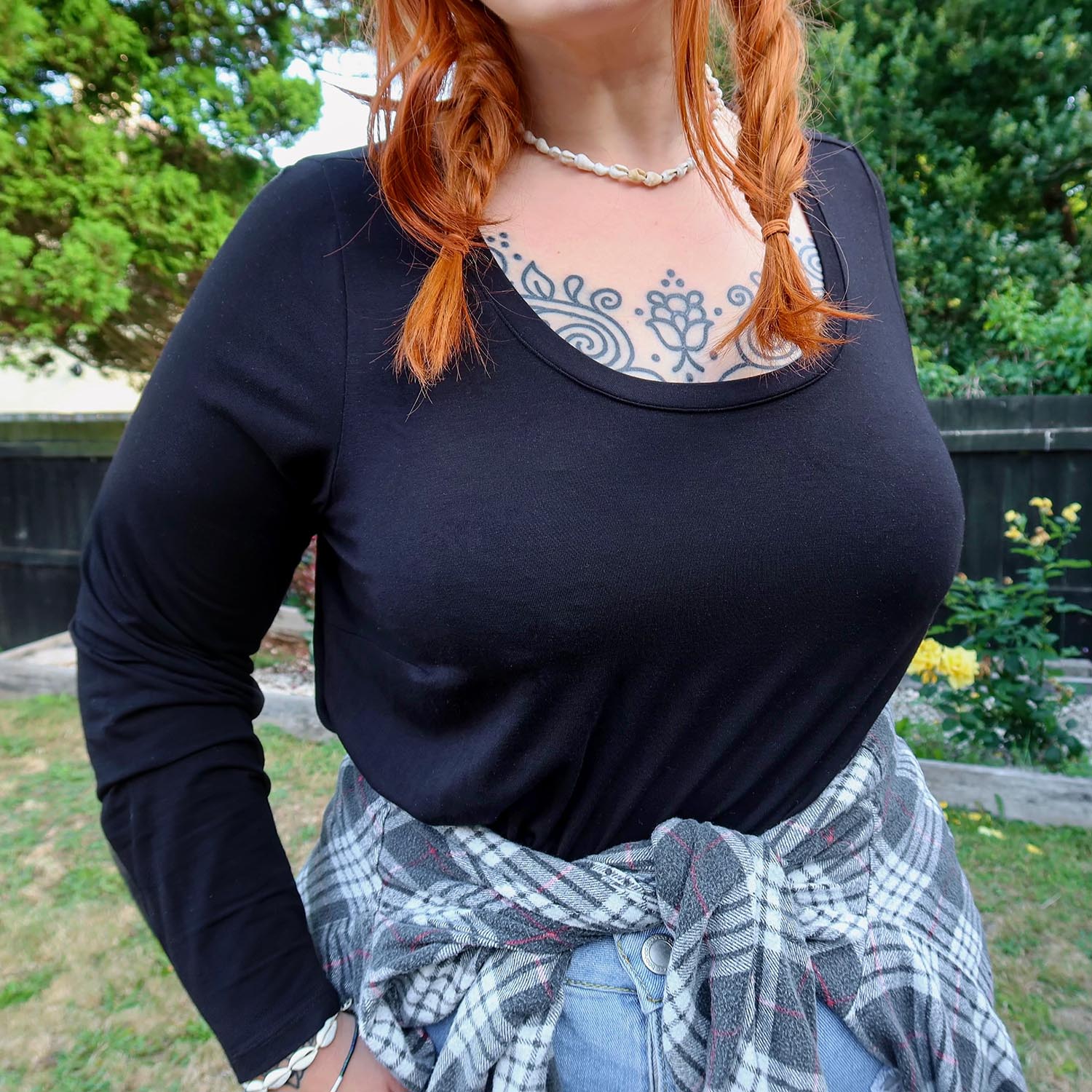 Bamboo Lounge Long Sleeve Top - Black - Image 5