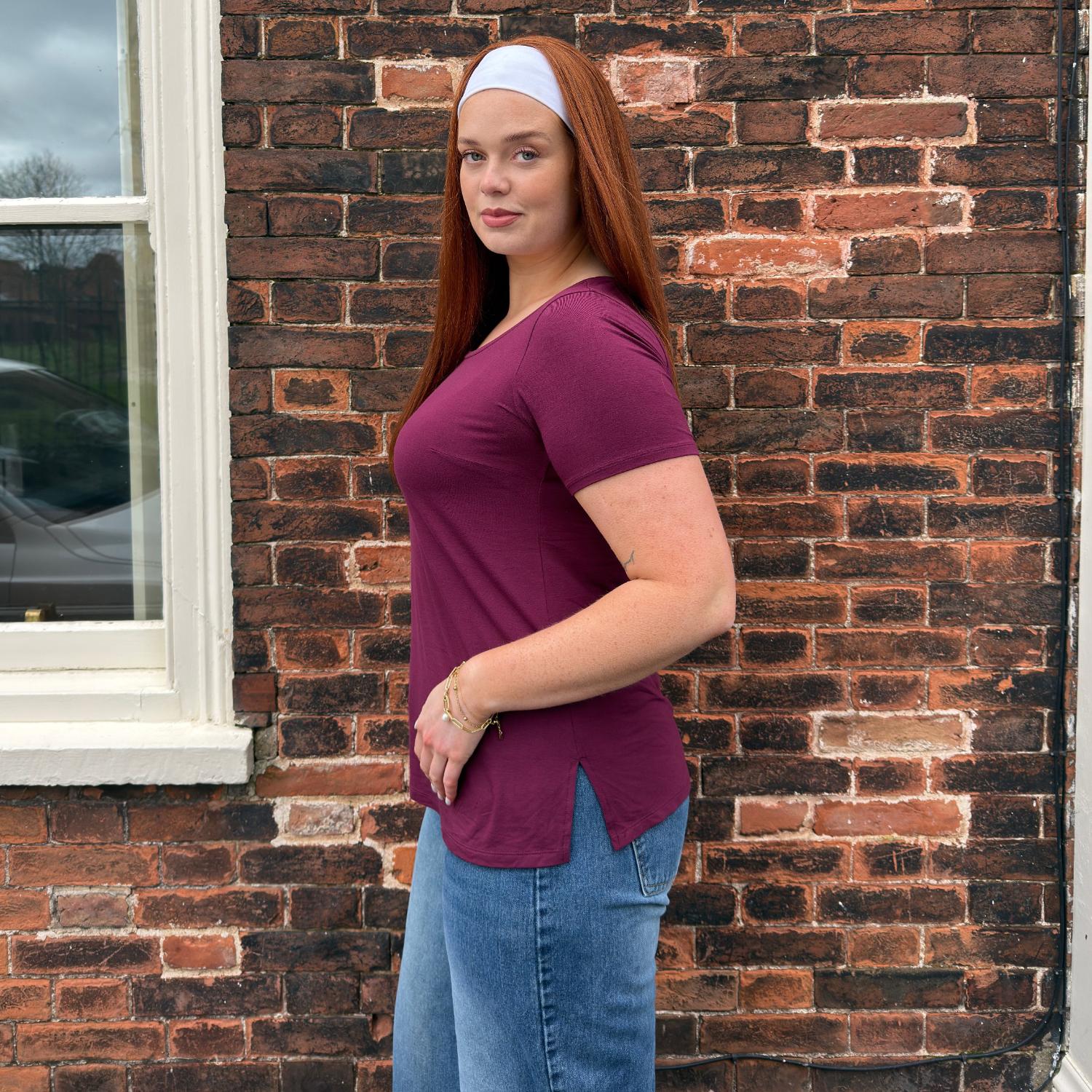 Bamboo Lounge T-Shirt - Cherry - Image 12